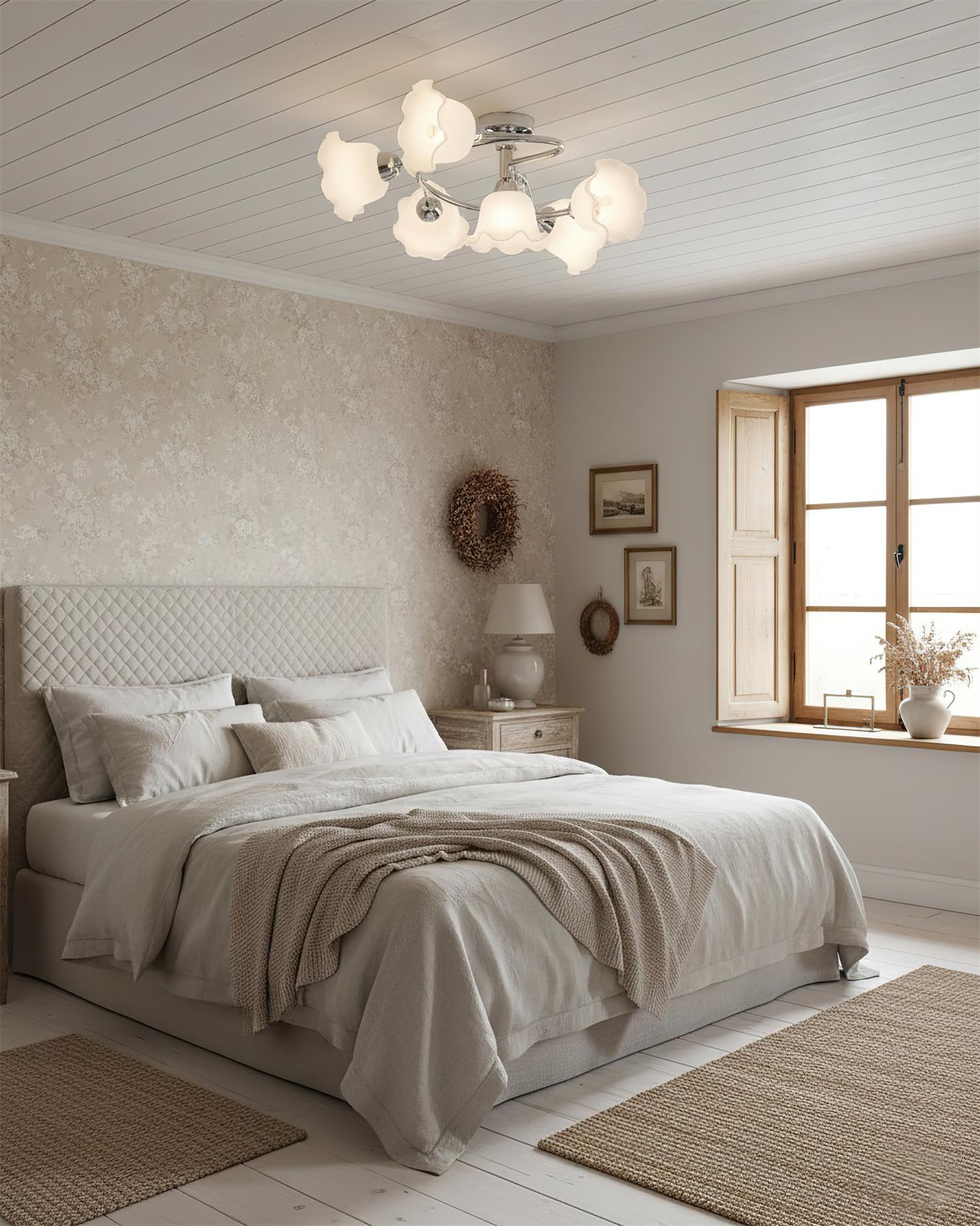 Lily Natural Glass Cascade Ceiling Light