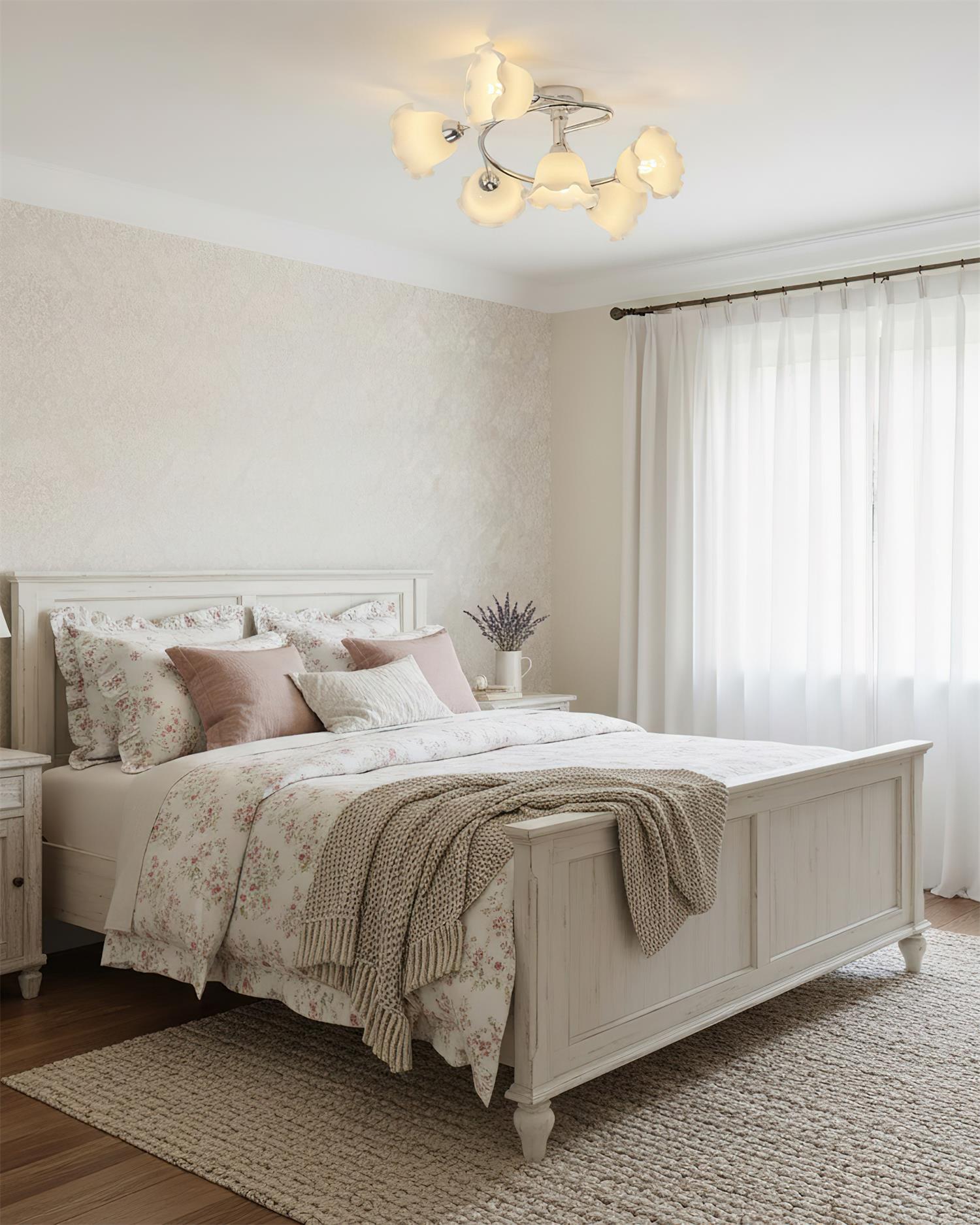 Lily Natural Glass Cascade Ceiling Light