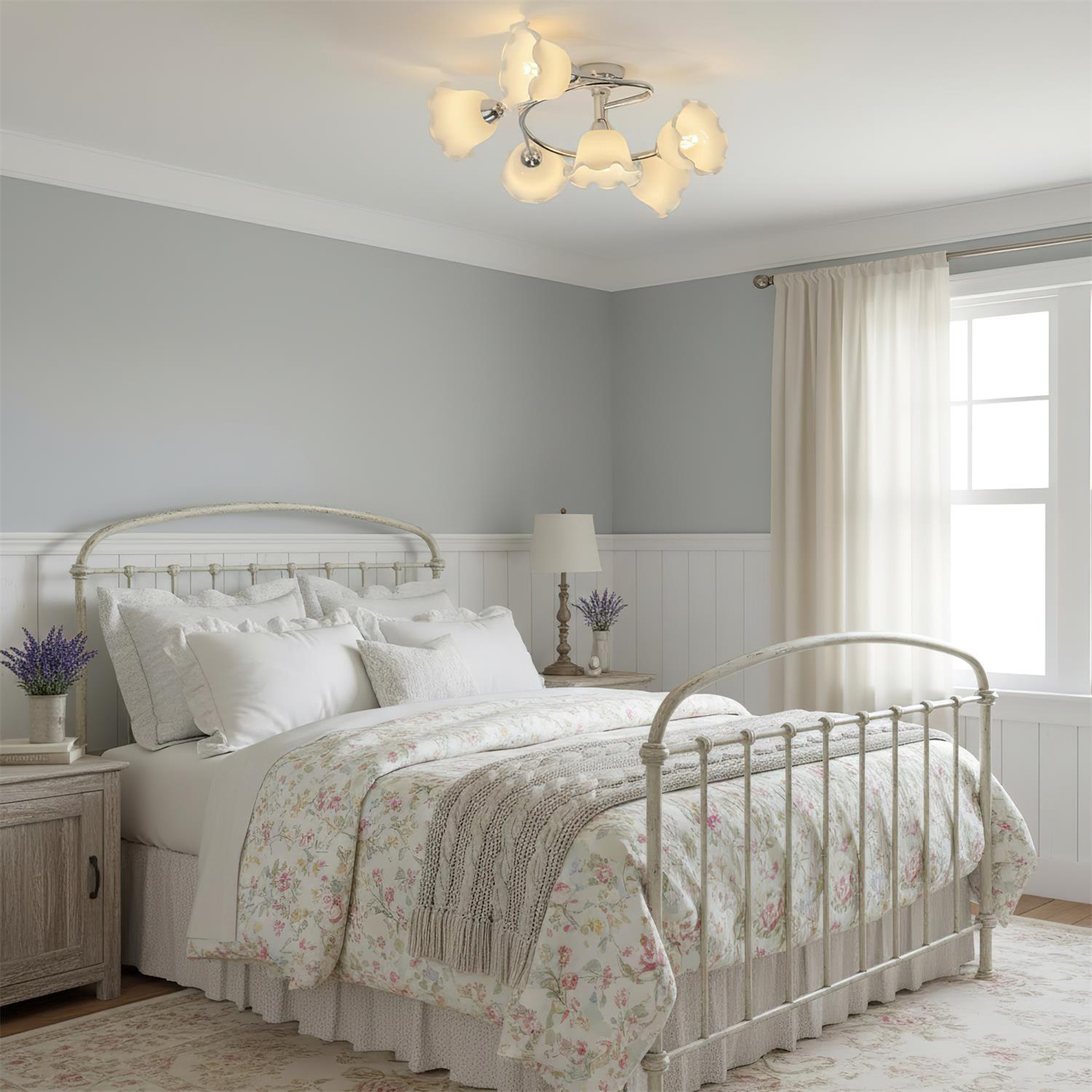 Lily Natural Glass Cascade Ceiling Light