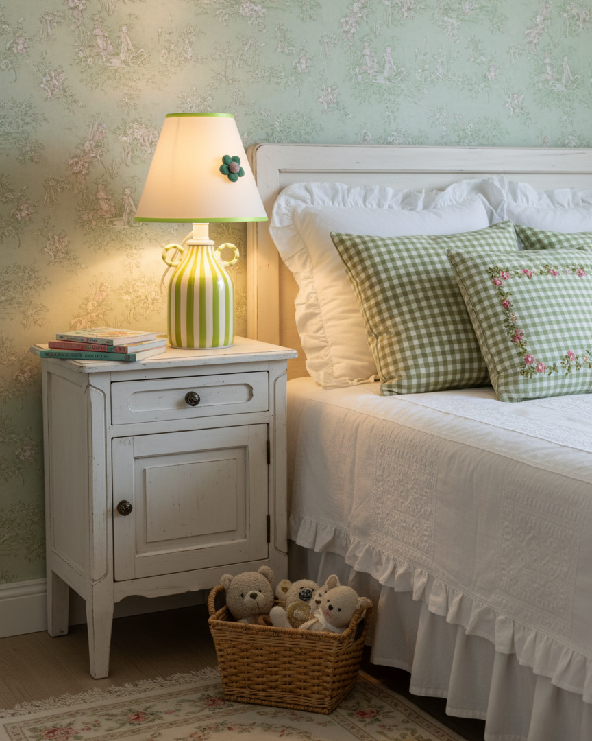 Lime Modern Ceramics Twirl Table Light