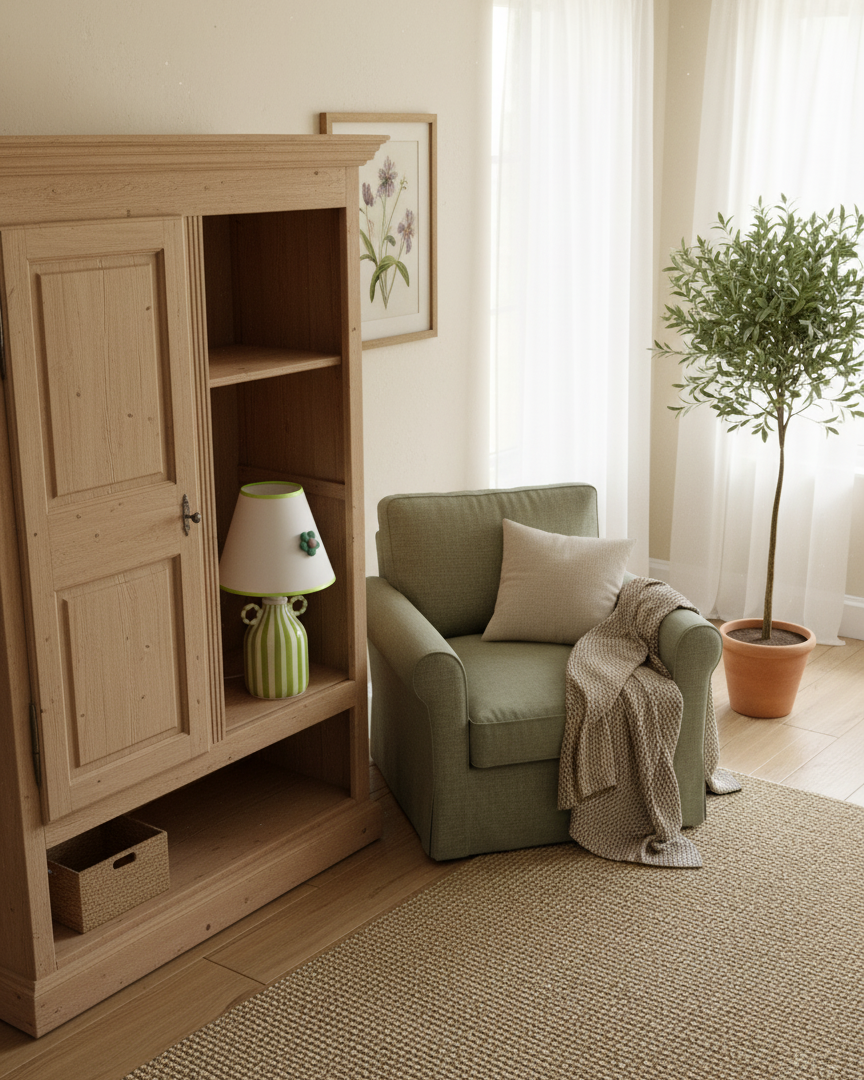 Lime Modern Ceramics Twirl Table Light