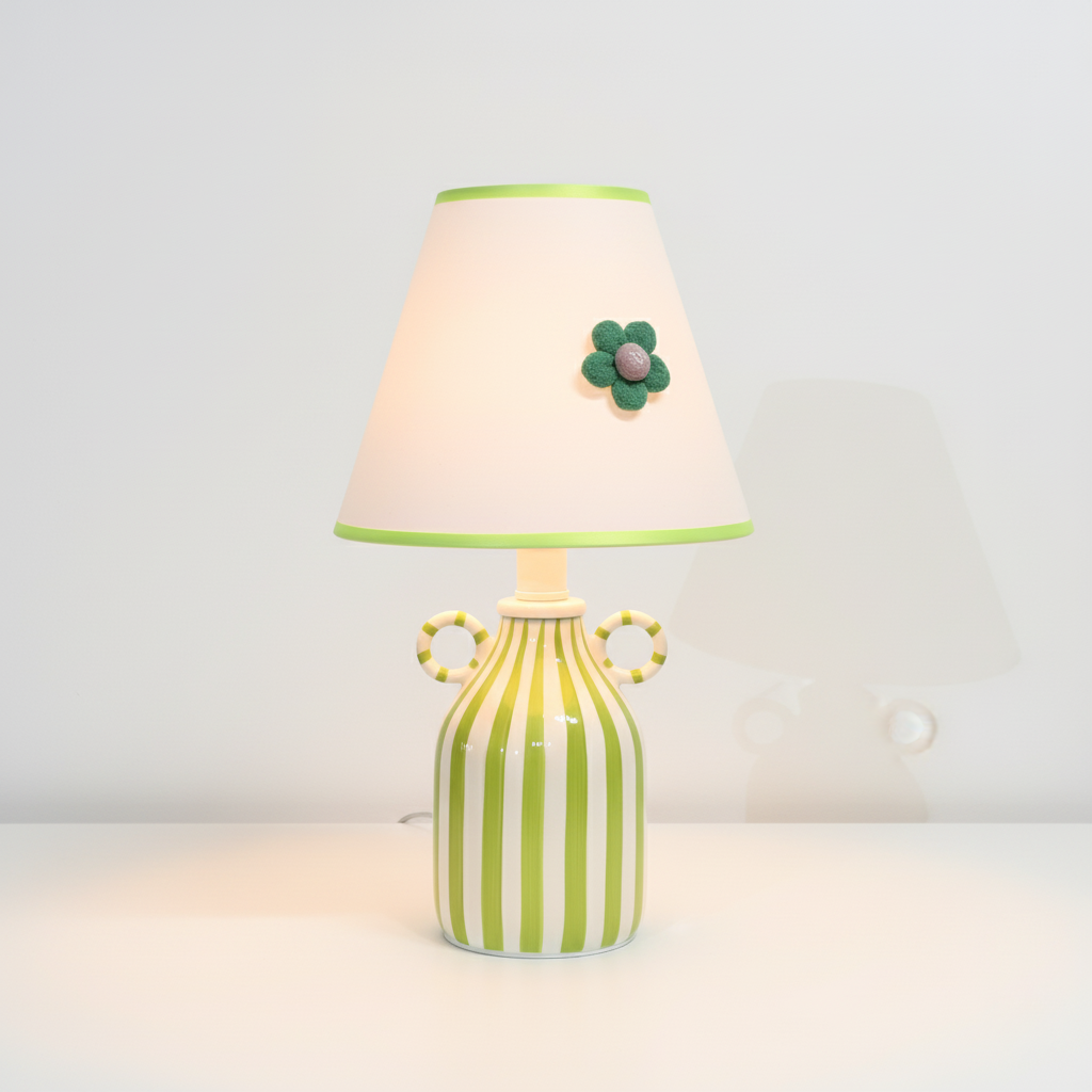 Lime Modern Ceramics Twirl Table Light