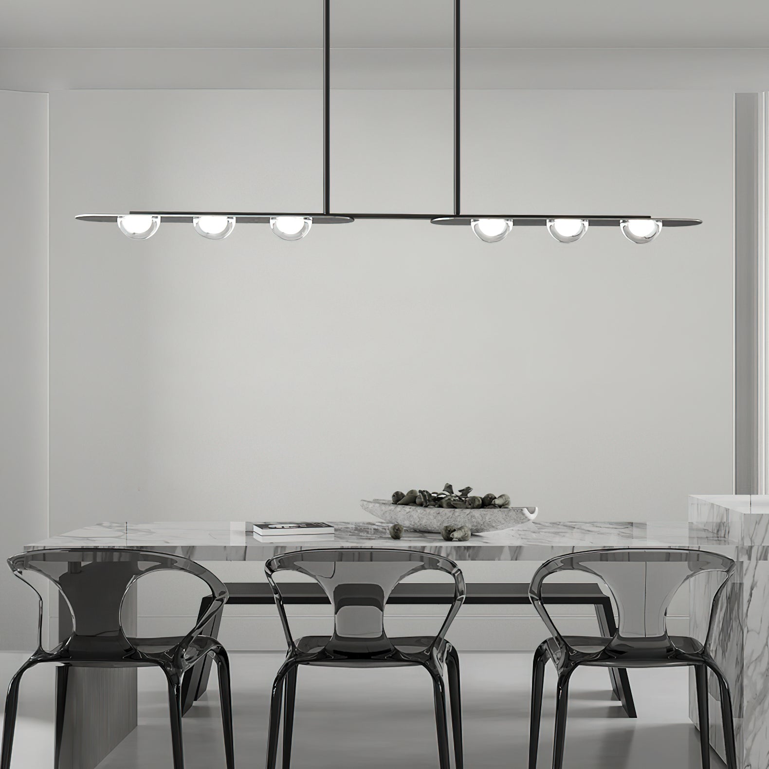 Aurora Pendant Lamp Linear Glass Minimalist - Blowlighting