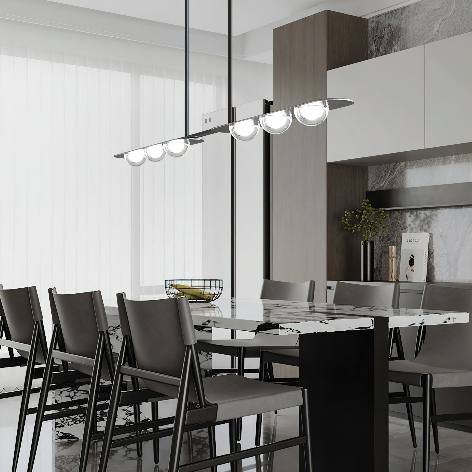Aurora Pendant Lamp Linear Glass Minimalist - Blowlighting