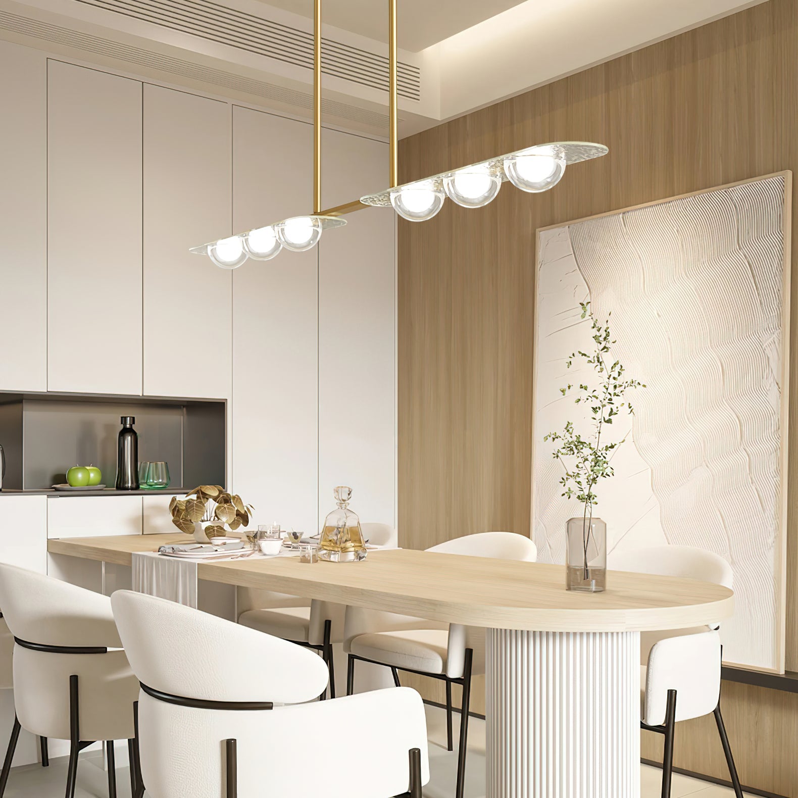 Aurora Pendant Lamp Linear Glass Minimalist - Blowlighting