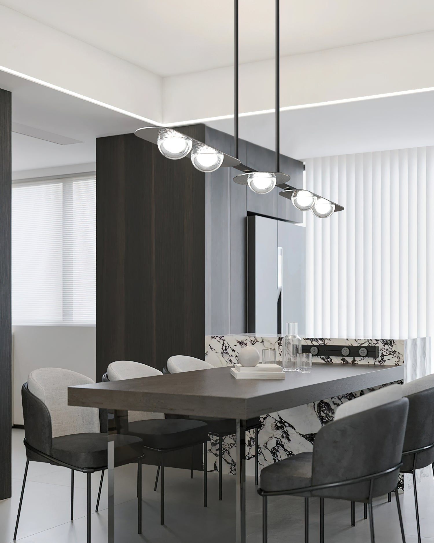 Aurora Pendant Lamp Linear Glass Minimalist - Blowlighting