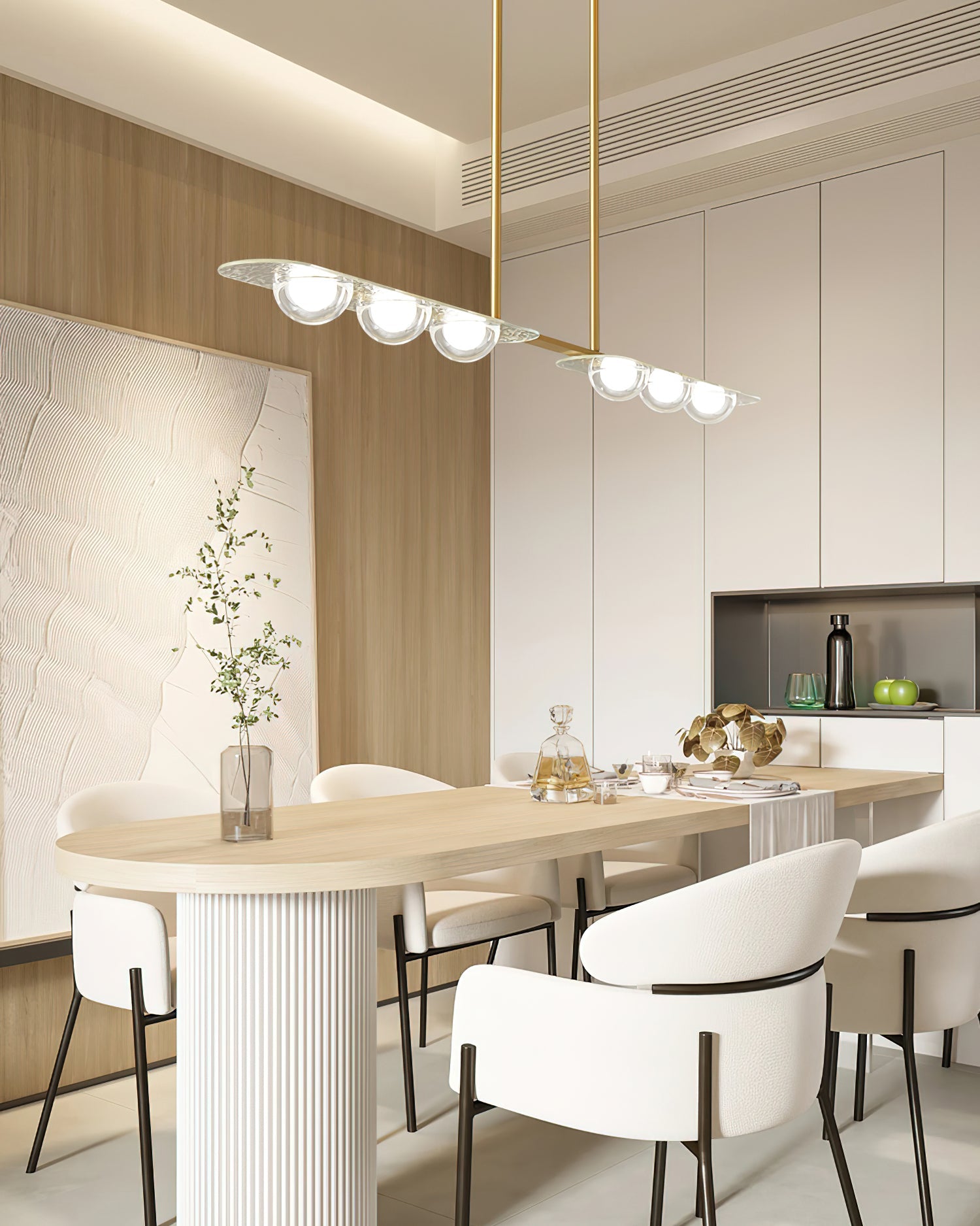 Aurora Pendant Lamp Linear Glass Minimalist - Blowlighting