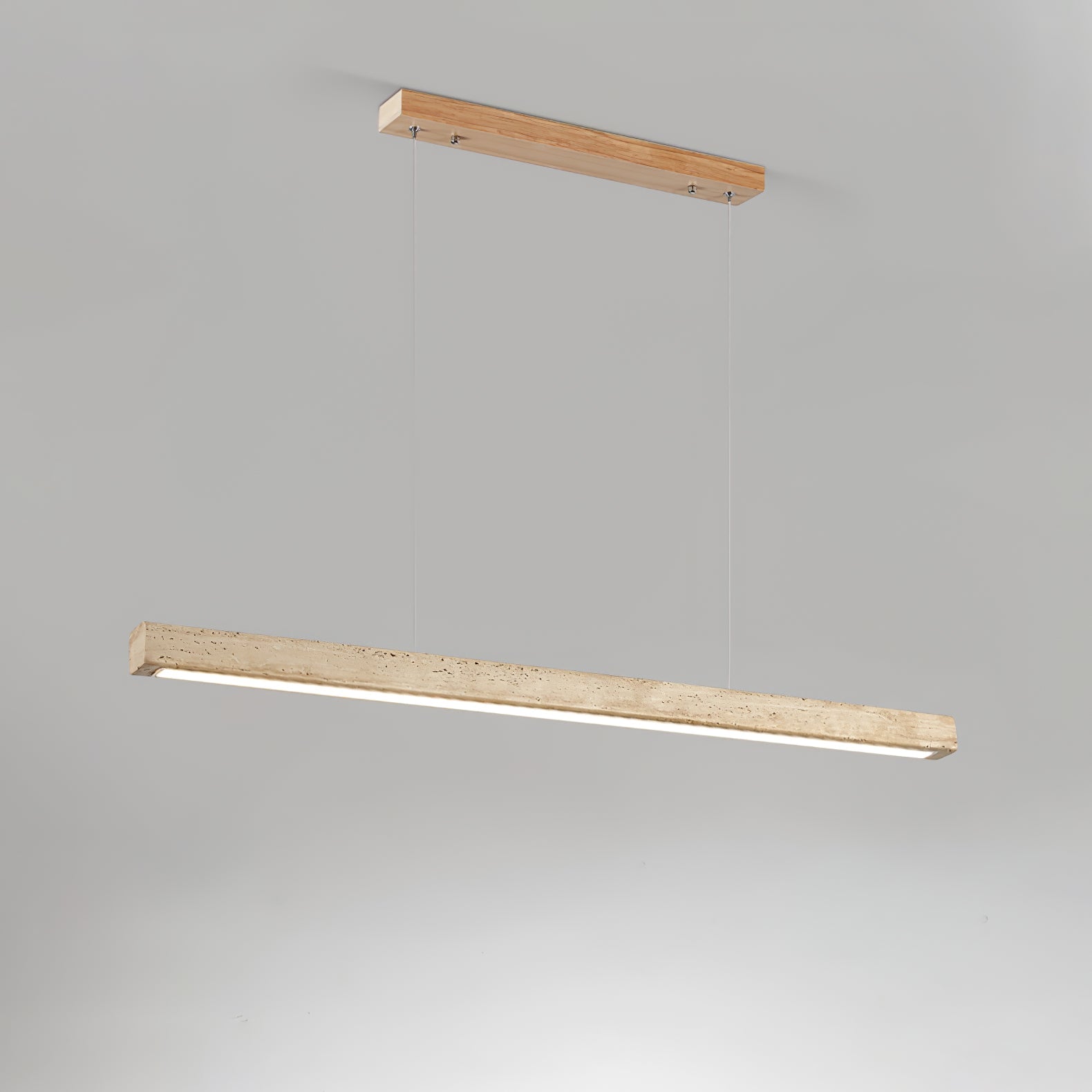 Imiror Minimalist Travertine Linear Pendant - Blowlighting