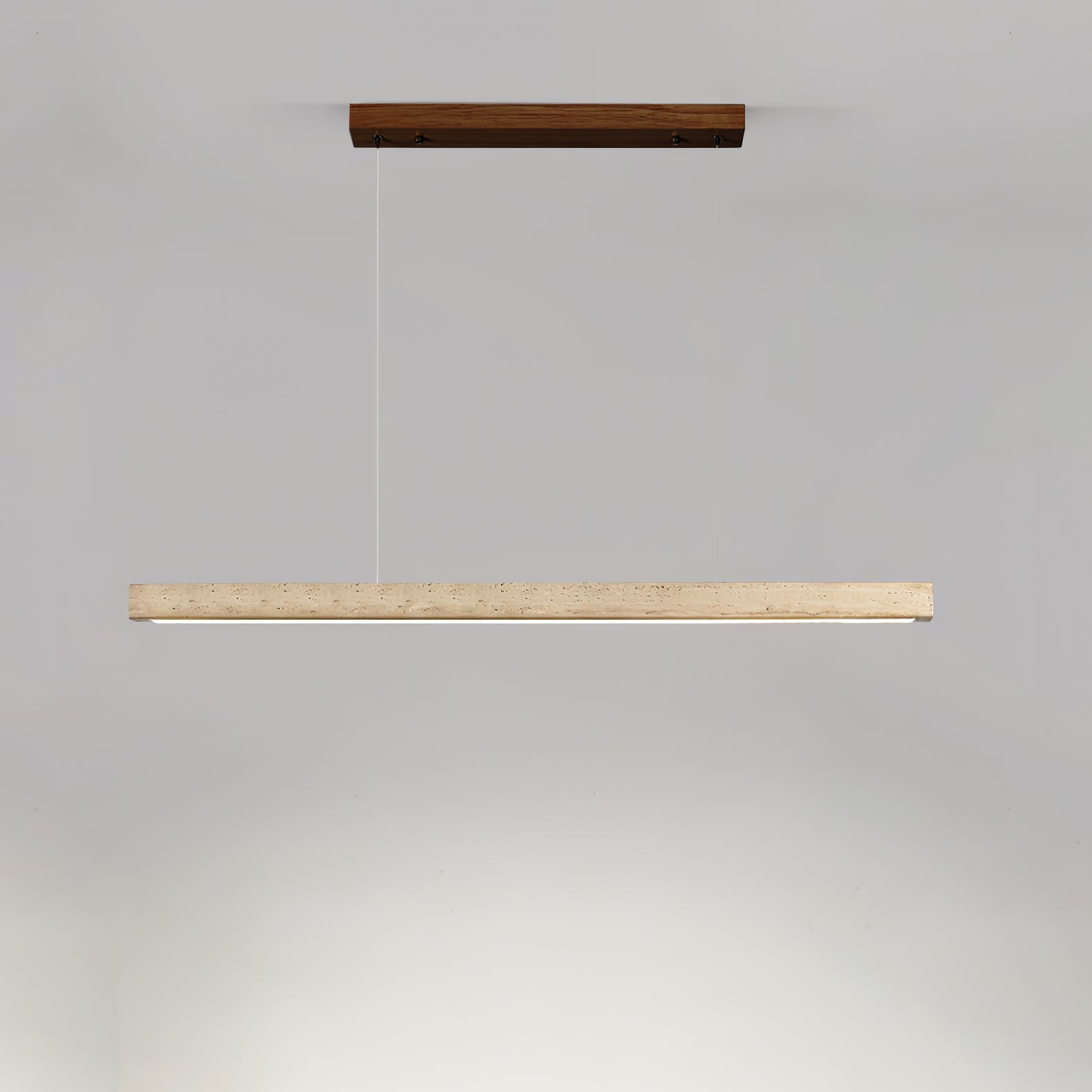 Imiror Minimalist Travertine Linear Pendant - Blowlighting