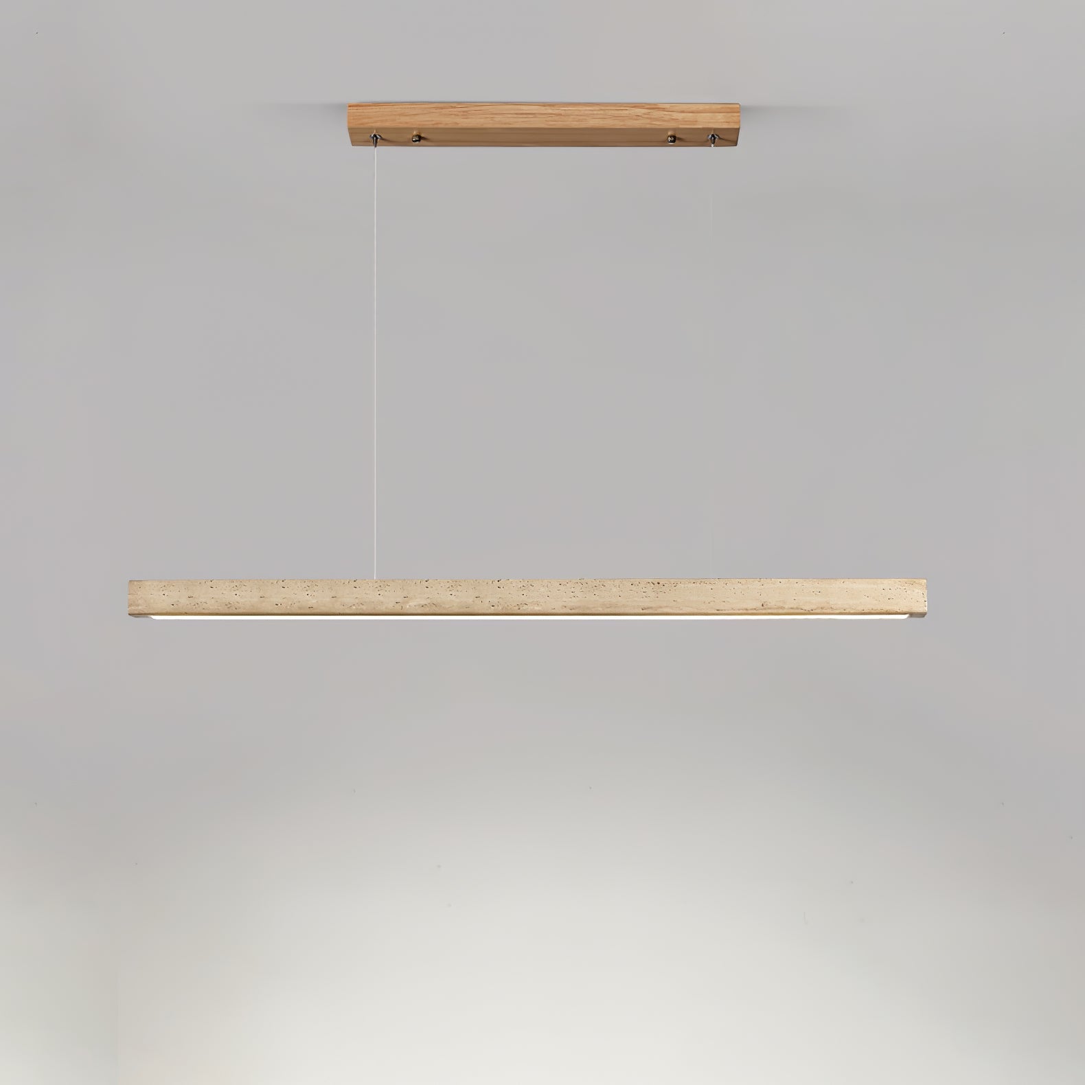 Imiror Minimalist Travertine Linear Pendant - Blowlighting