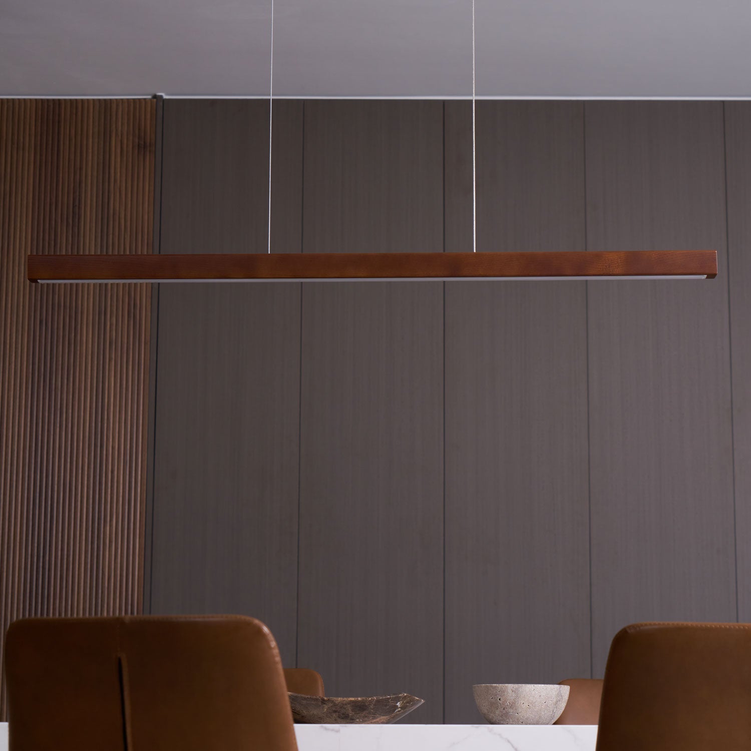 Linear Wooden Pendant Light - Blowlighting