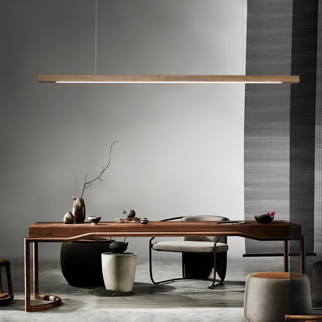 Linear Wooden Pendant Light - Blowlighting