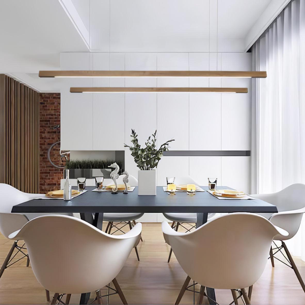 Linear Wooden Pendant Light - Blowlighting
