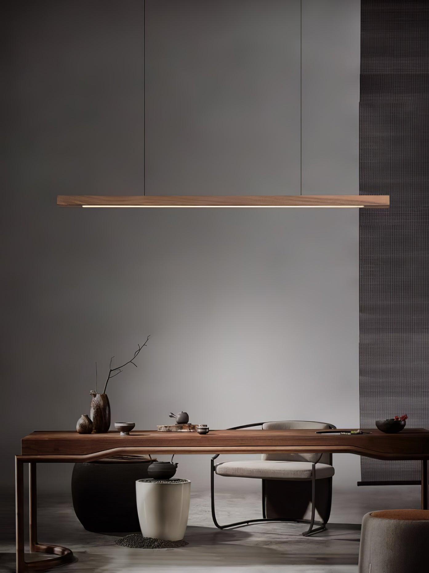 Linear Wooden Pendant Light - Blowlighting