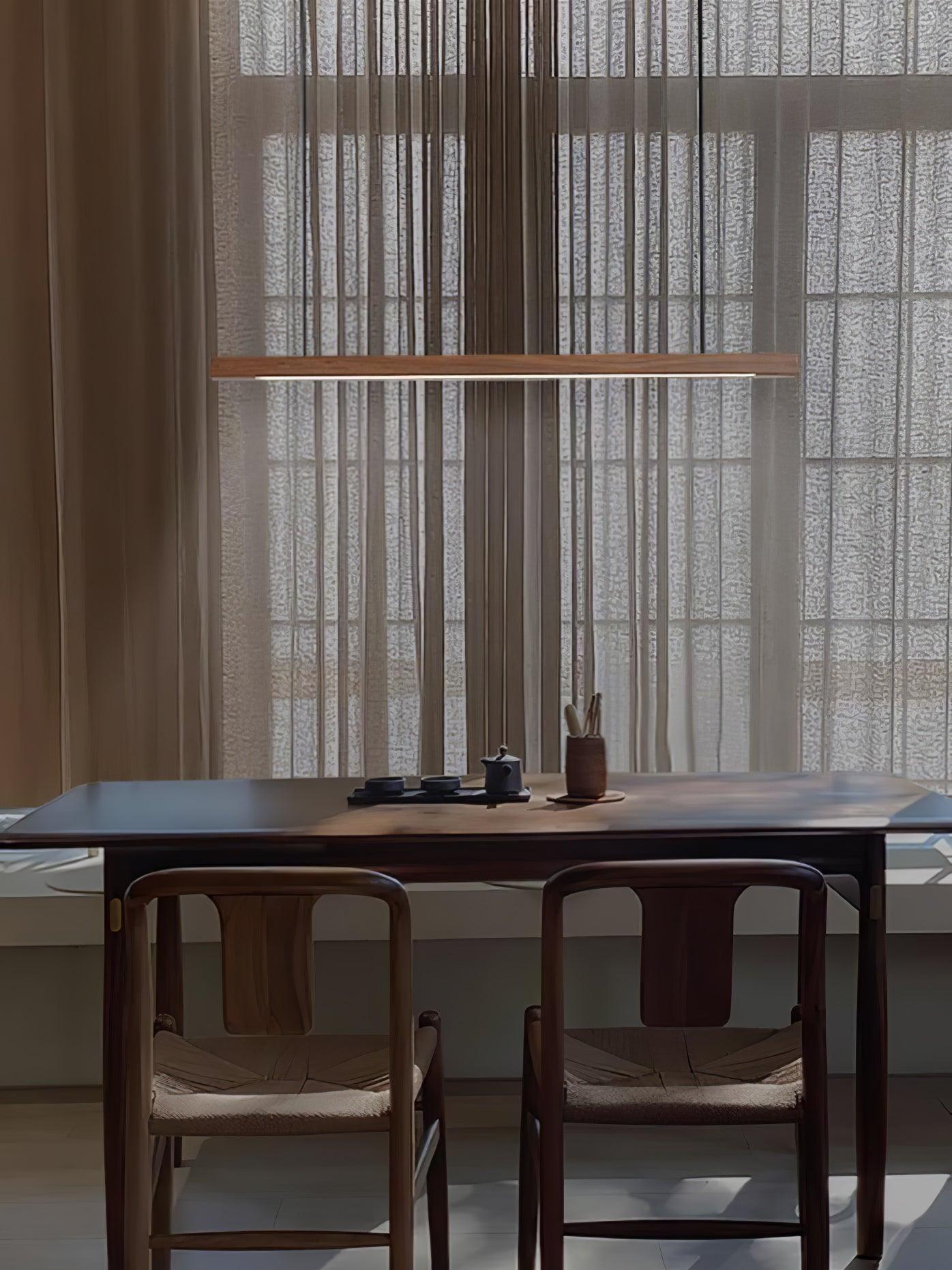 Linear Wooden Pendant Light - Blowlighting