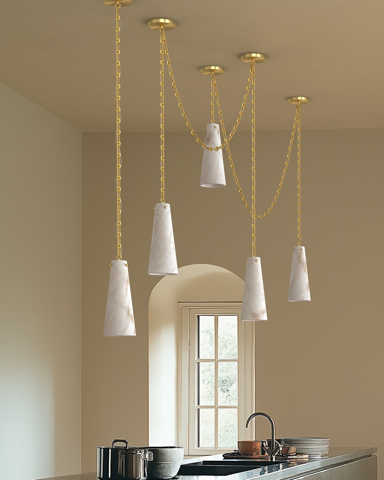 Linka Eclectic Brass Chandelier