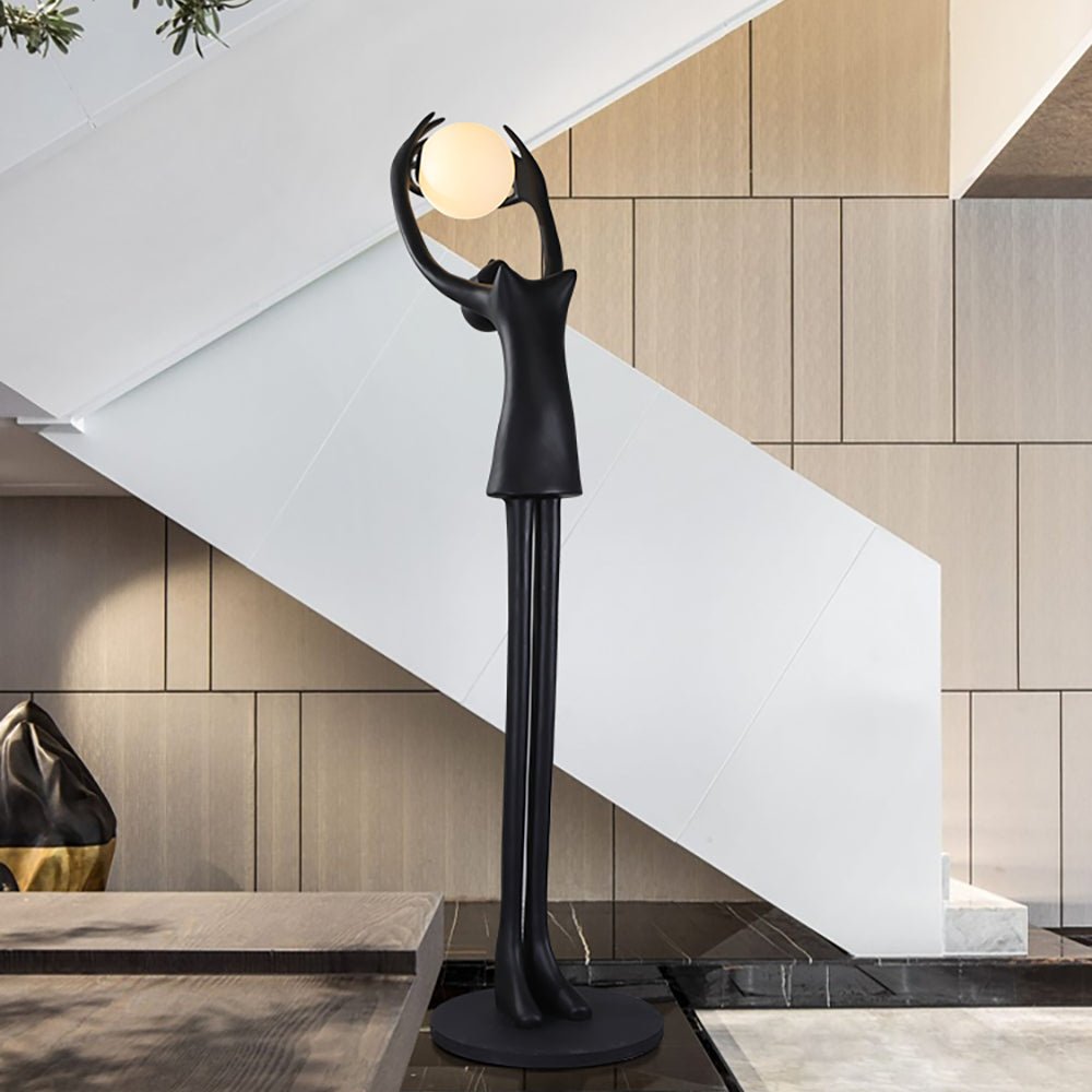 Lynorel Figurative Black Metal Floor Lamp - Blowlighting