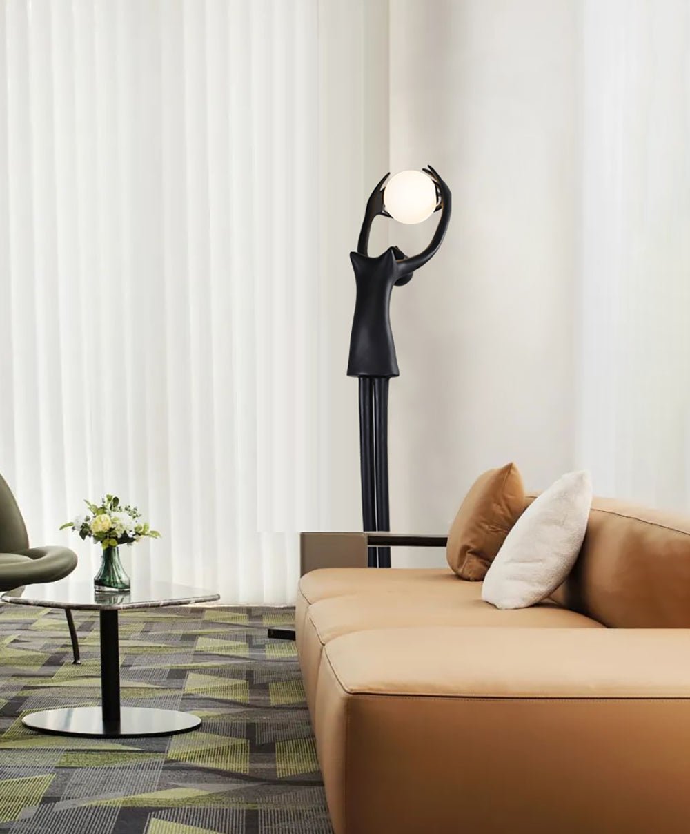 Lynorel Figurative Black Metal Floor Lamp - Blowlighting