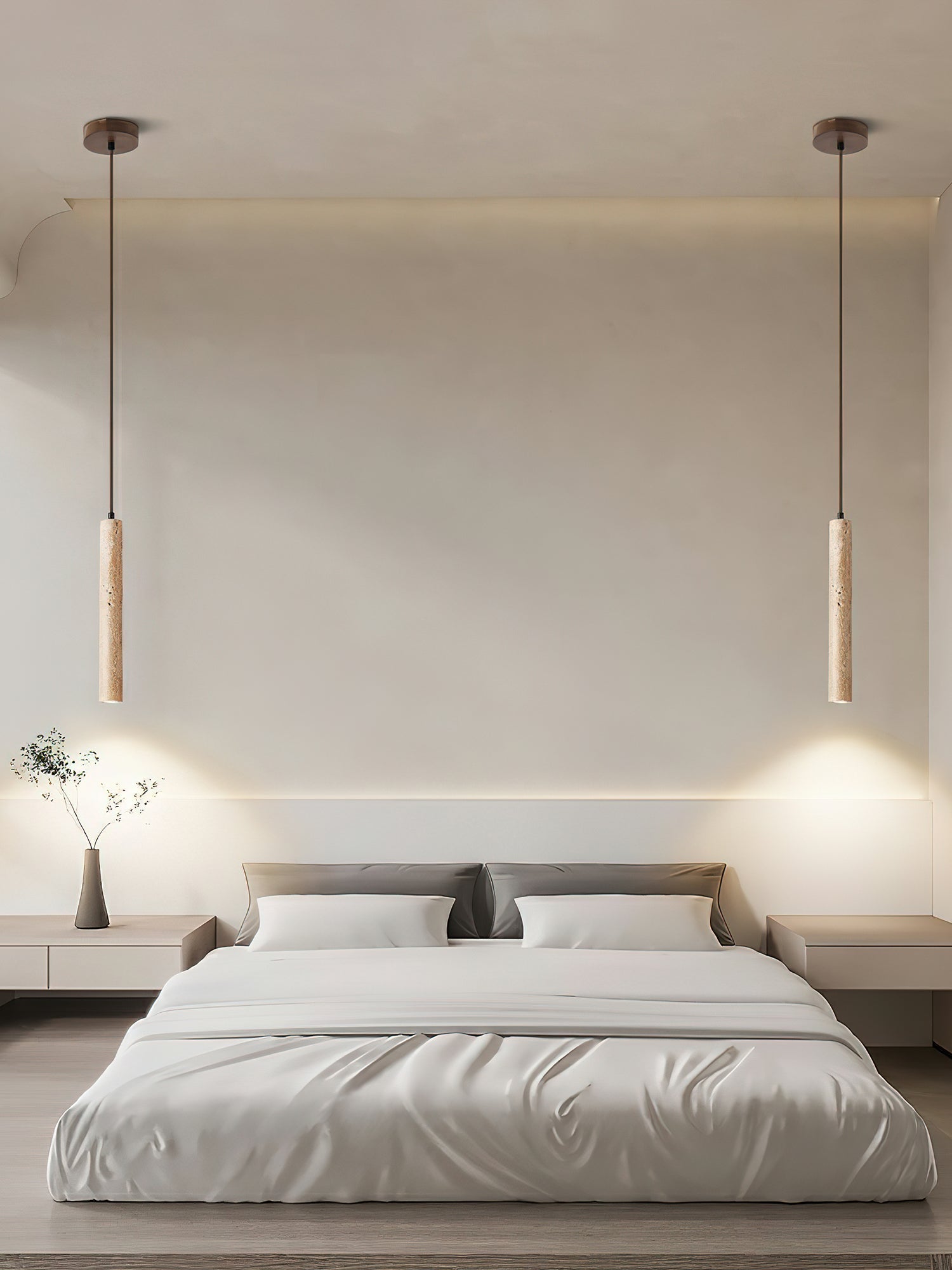 Olvynarae Cylindrical Travertine Pendant Light - Blowlighting