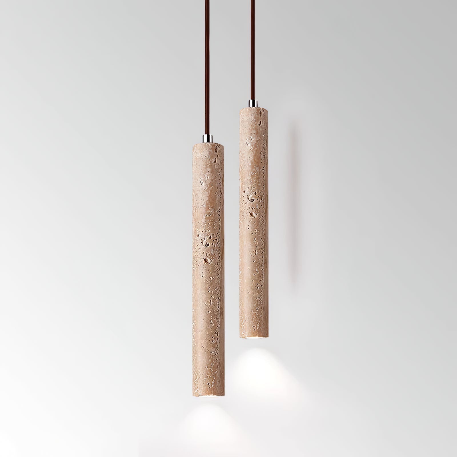 Olvynarae Cylindrical Travertine Pendant Light - Blowlighting