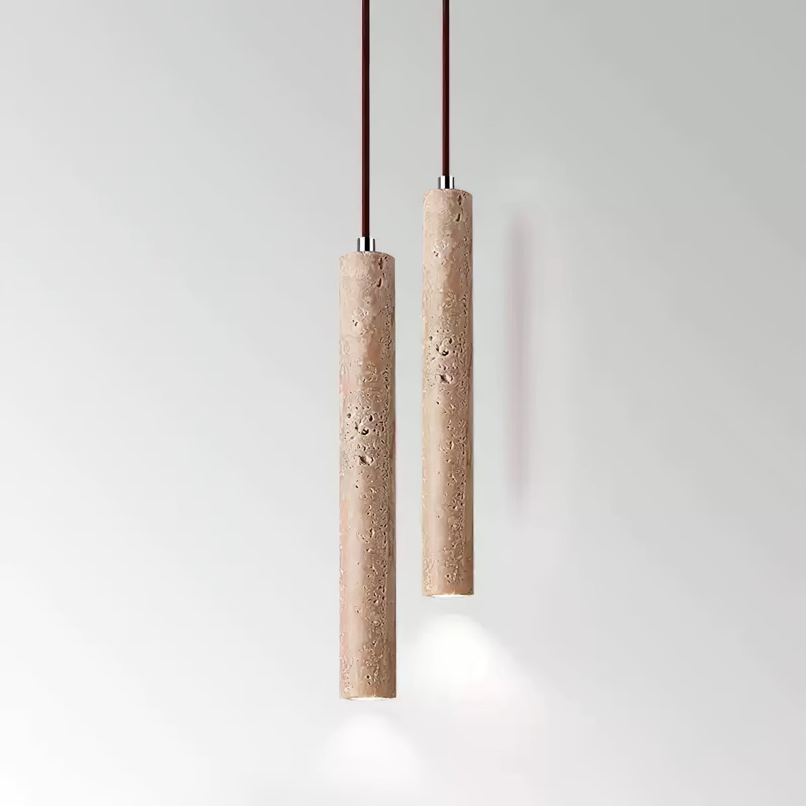 Olvynarae Cylindrical Travertine Pendant Light - Blowlighting