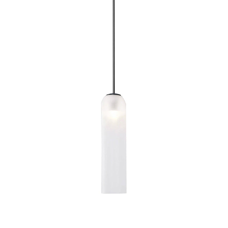 Long Modern Iron Tube Glass Pendant Light