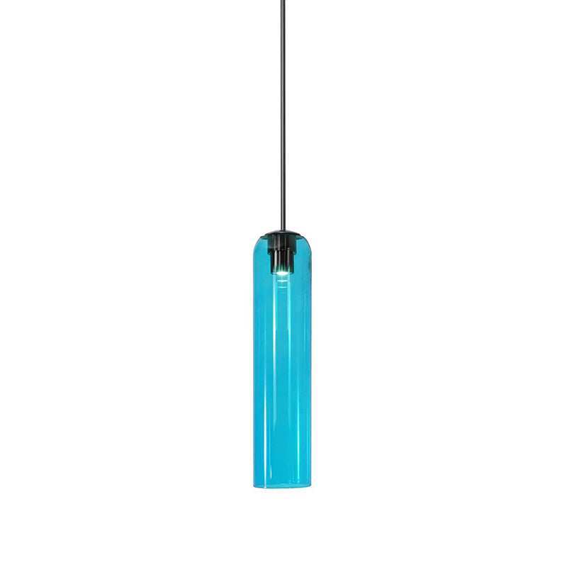 Long Modern Iron Tube Glass Pendant Light