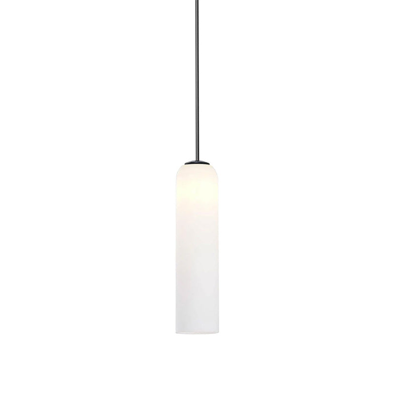 Long Modern Iron Tube Glass Pendant Light
