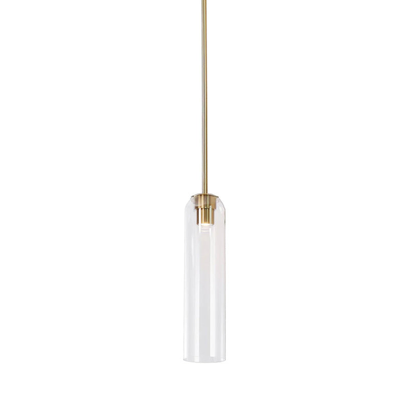 Long Modern Iron Tube Glass Pendant Light