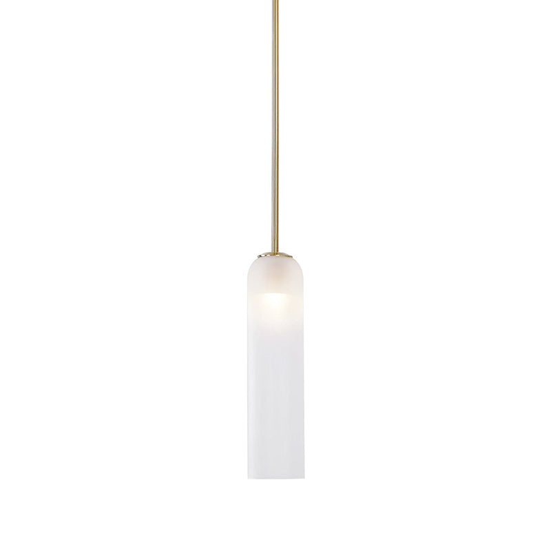 Long Modern Iron Tube Glass Pendant Light