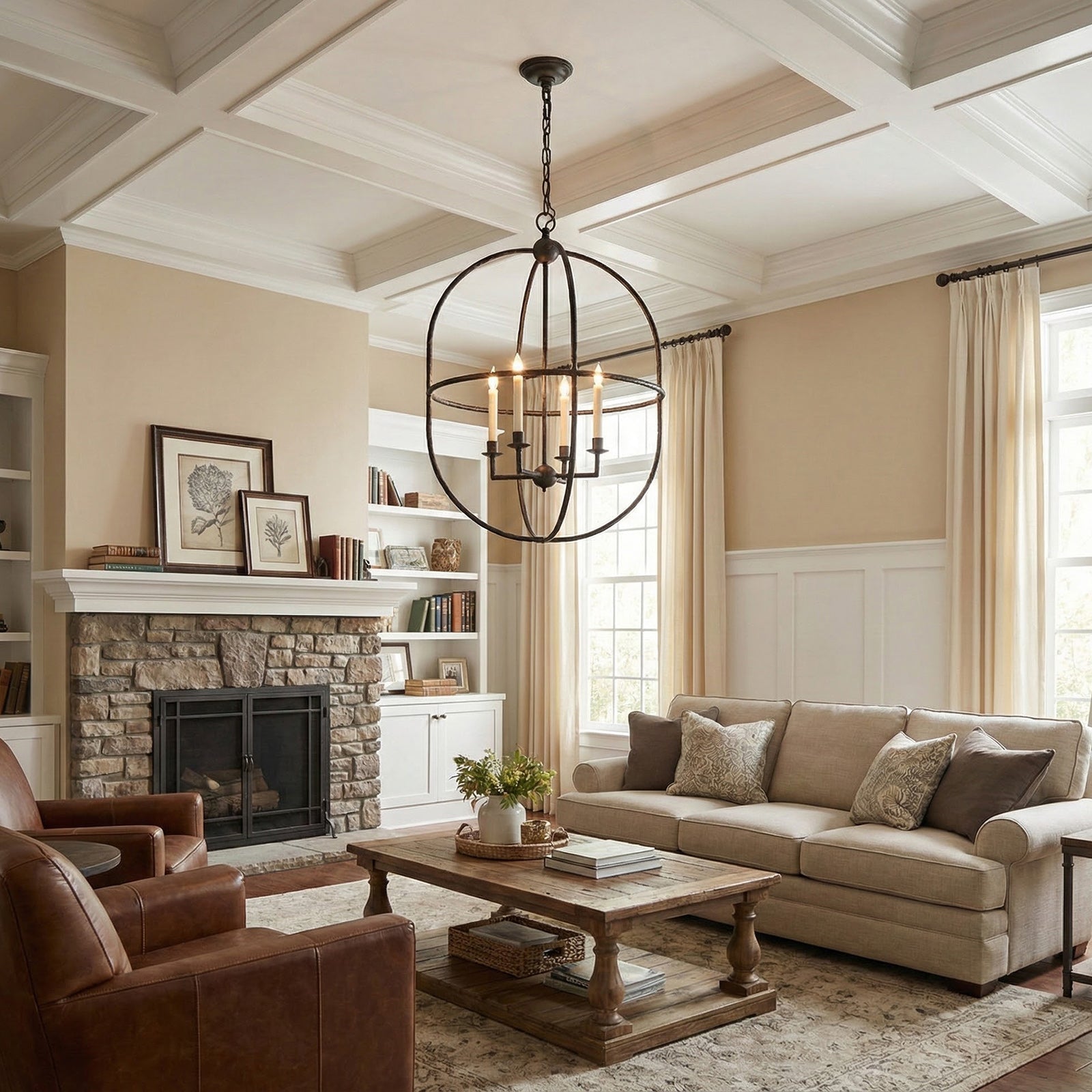 Lorford Contemporary Art Brass Candles Pendant Light