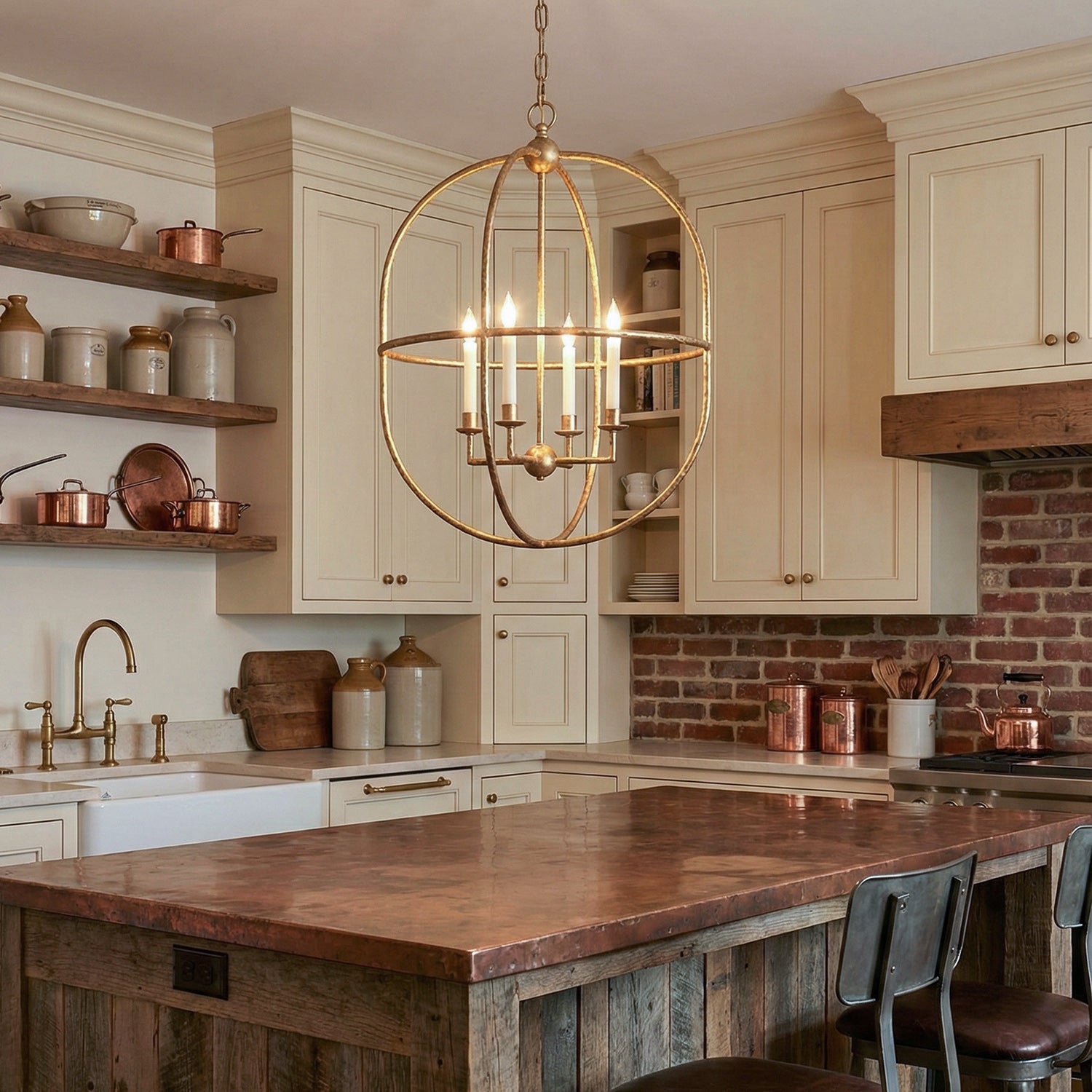 Lorford Contemporary Art Brass Candles Pendant Light