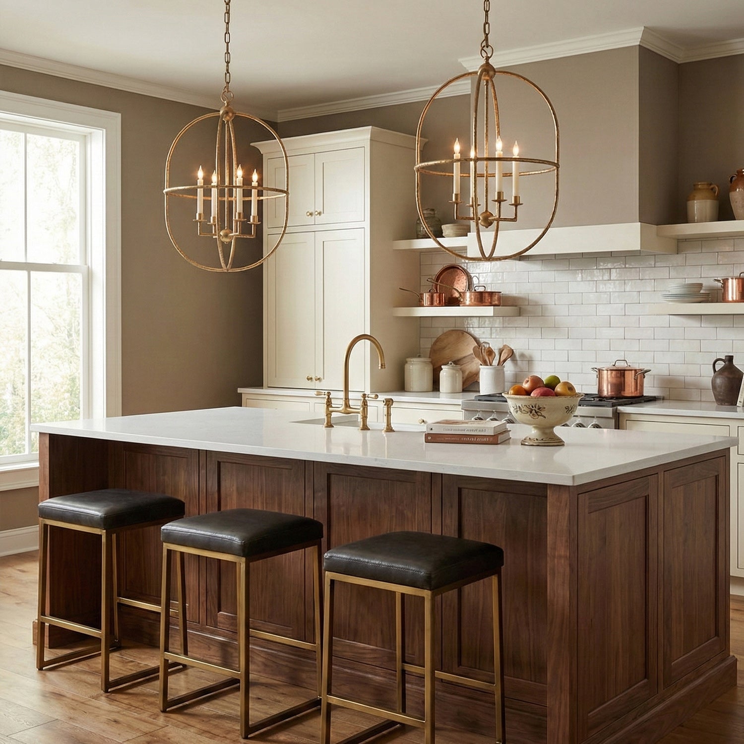 Lorford Contemporary Art Brass Candles Pendant Light