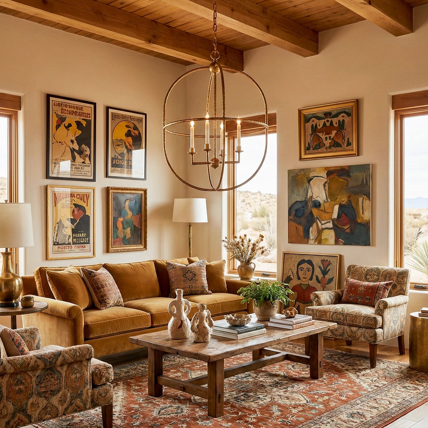 Lorford Contemporary Art Brass Candles Pendant Light