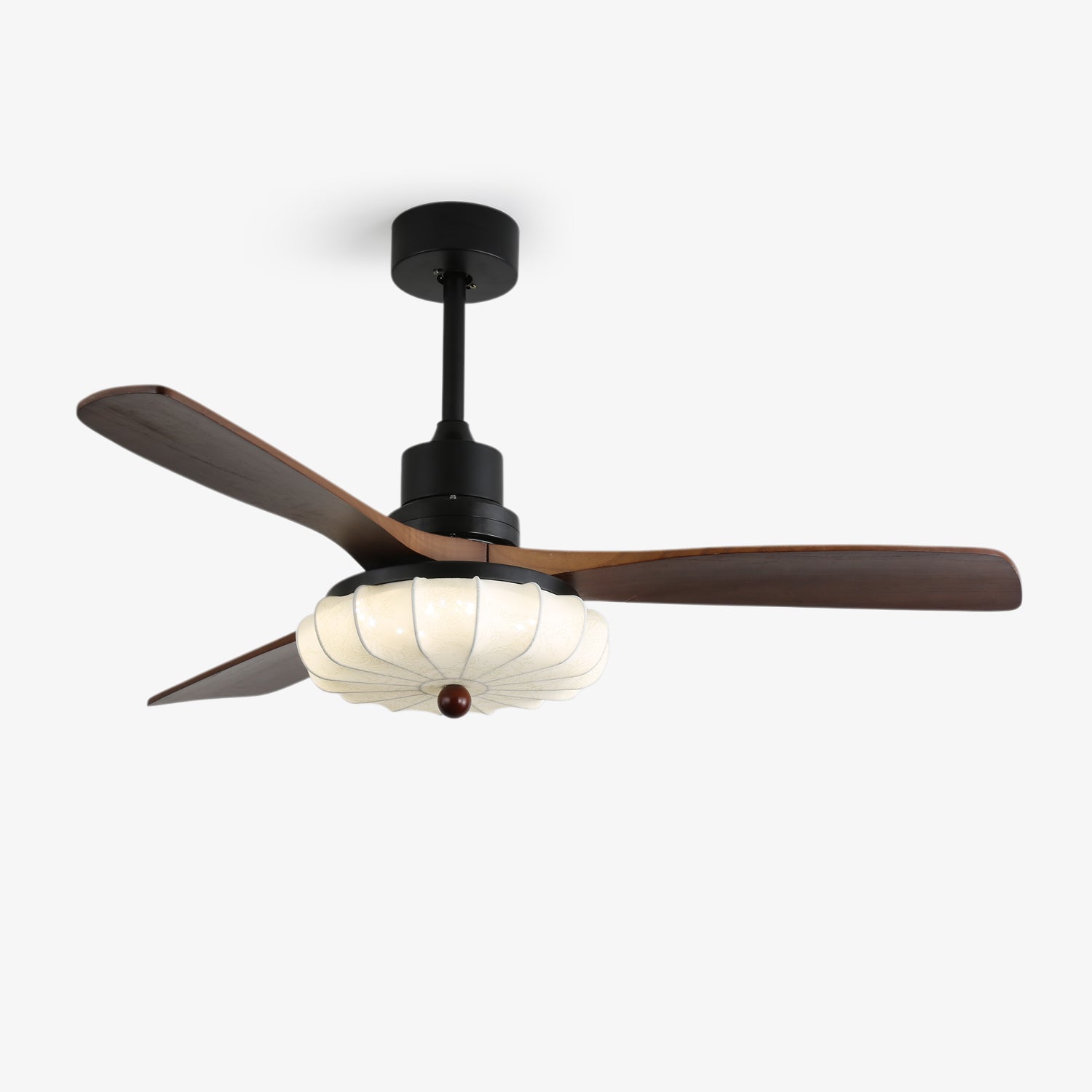 Amara Vintage Glass Wood Ceiling Fan Light - Blowlighting