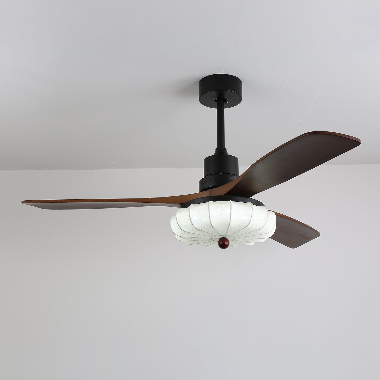 Amara Vintage Glass Wood Ceiling Fan Light - Blowlighting