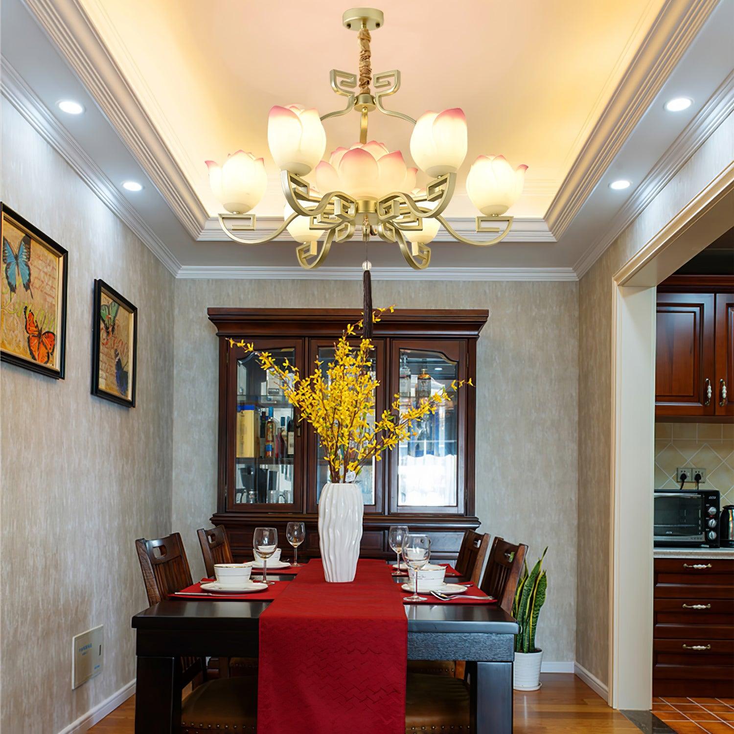 Lotus Oriental Resin Chandelier - Blowlighting