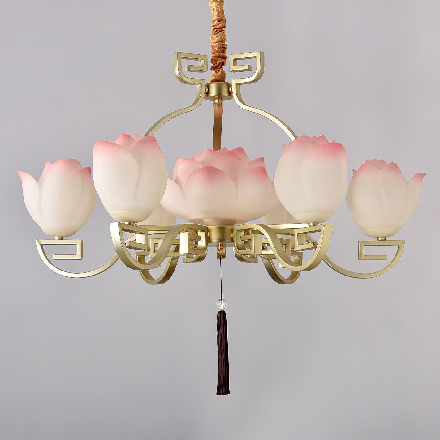 Lotus Oriental Resin Chandelier - Blowlighting