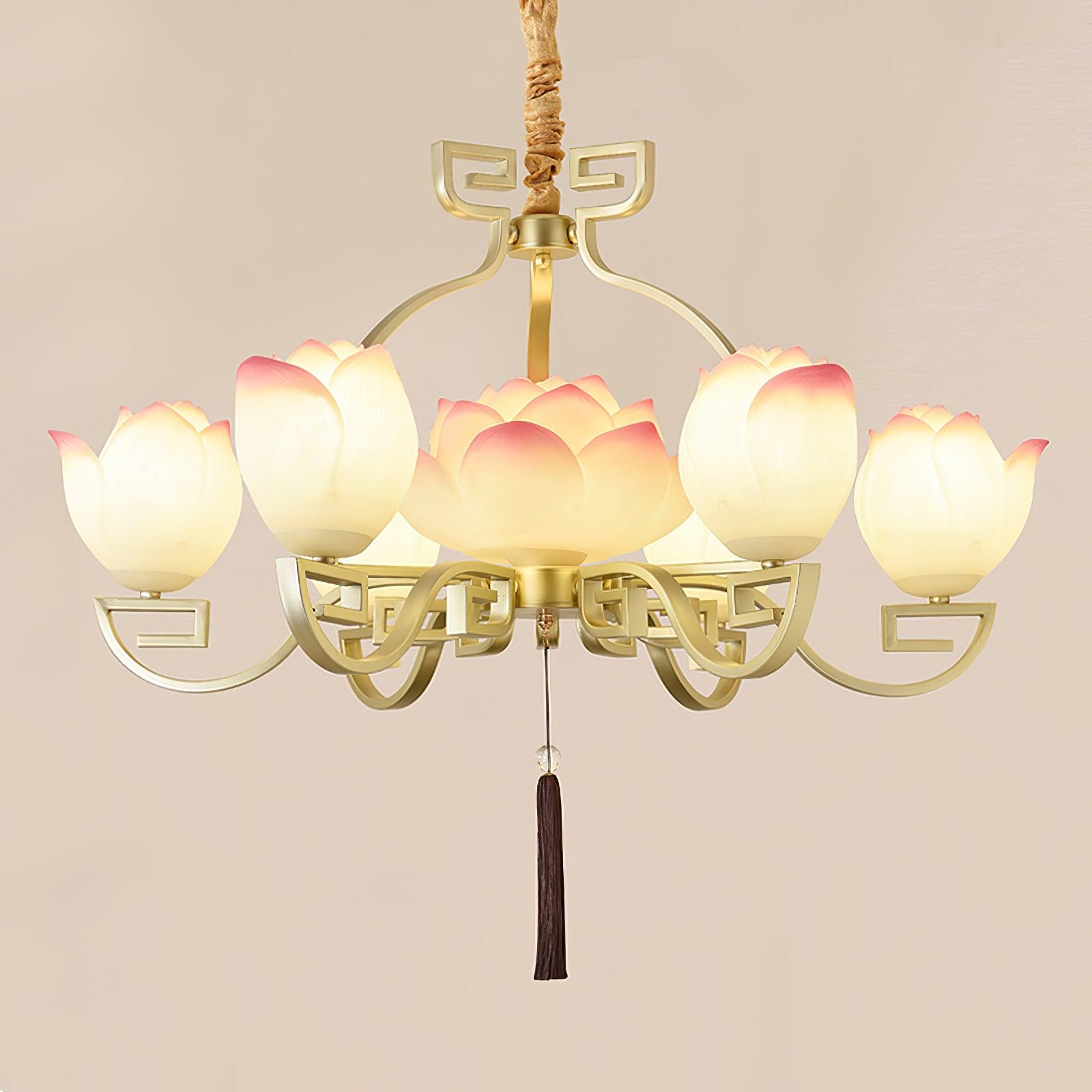 Lotus Oriental Resin Chandelier - Blowlighting