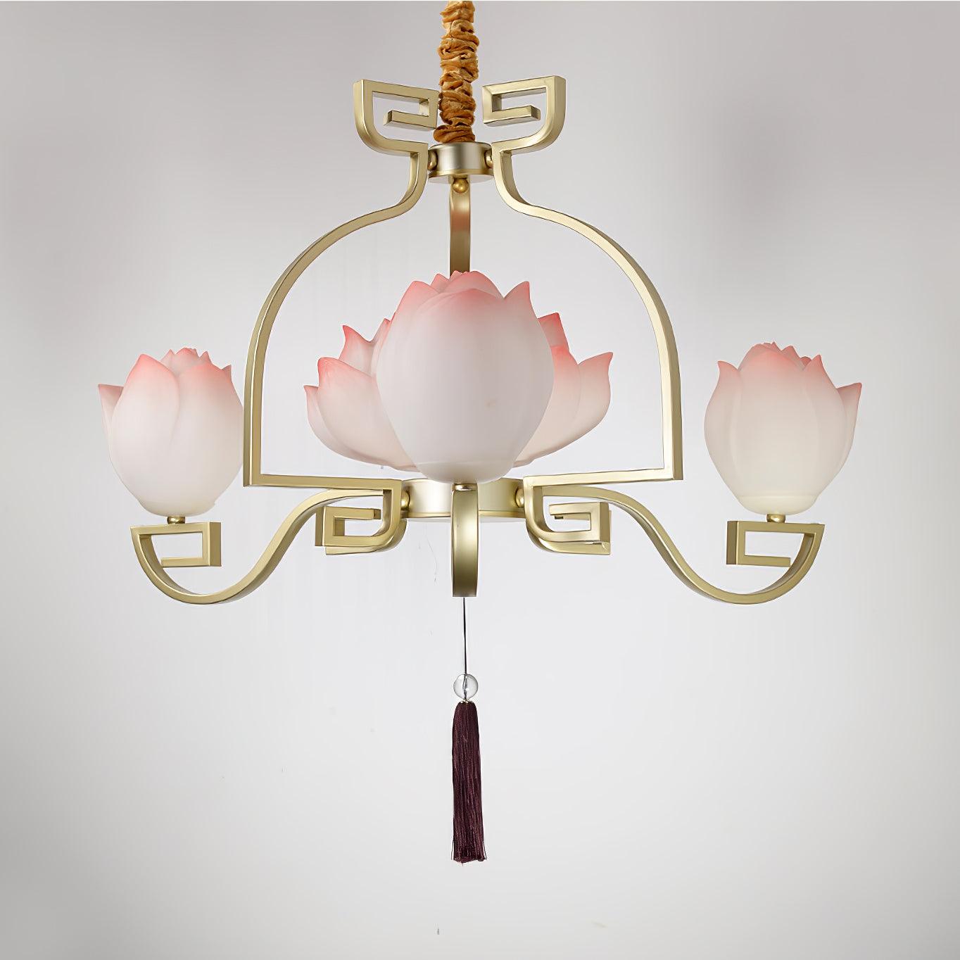 Lotus Oriental Resin Chandelier - Blowlighting