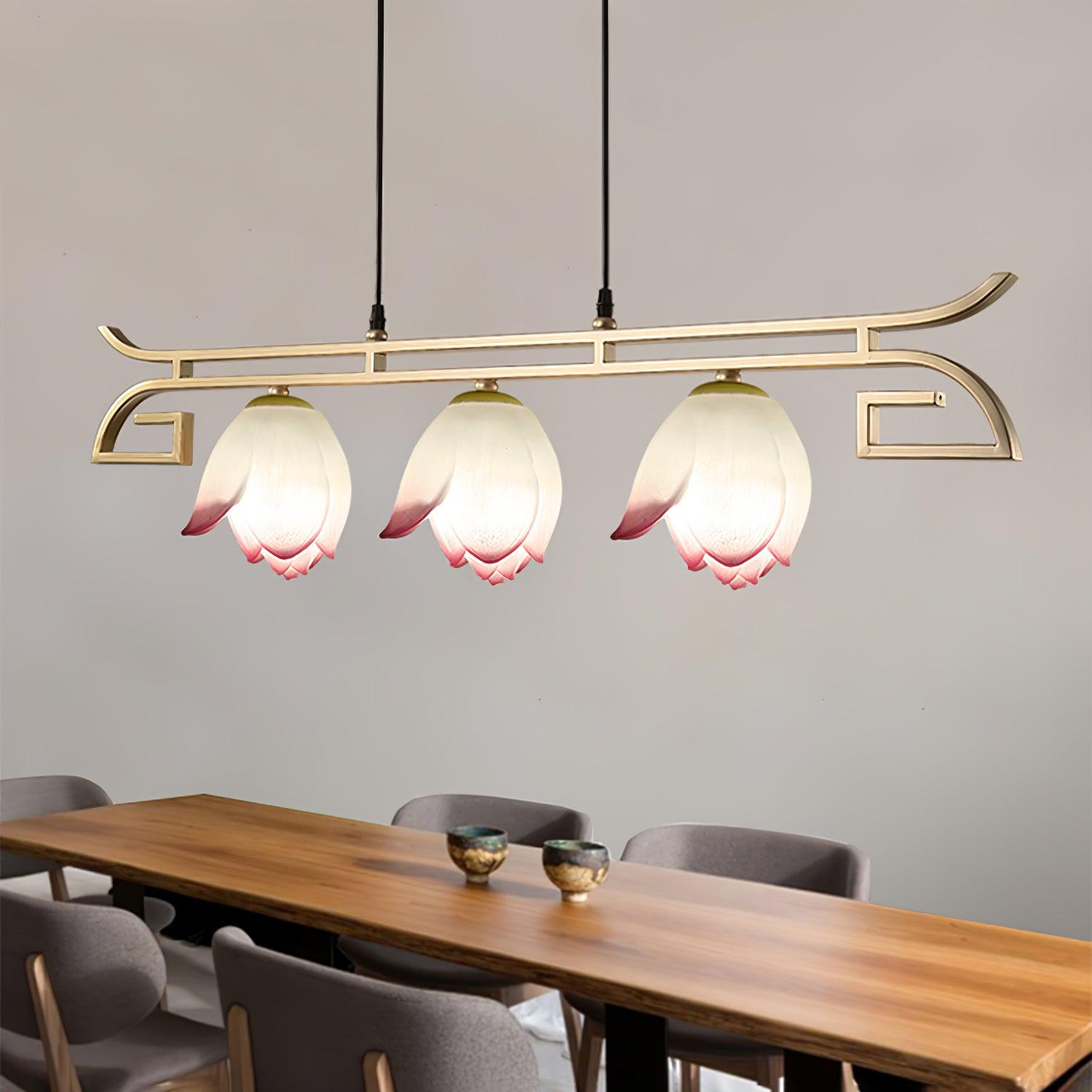 Lotus Oriental Resin Chandelier - Blowlighting