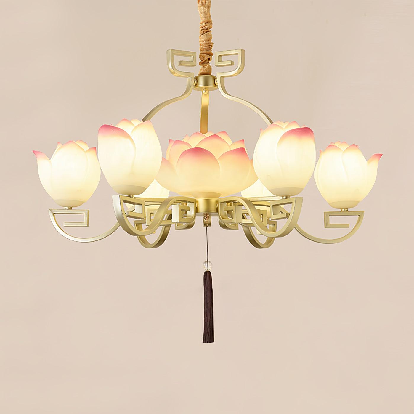 Lotus Oriental Resin Chandelier - Blowlighting