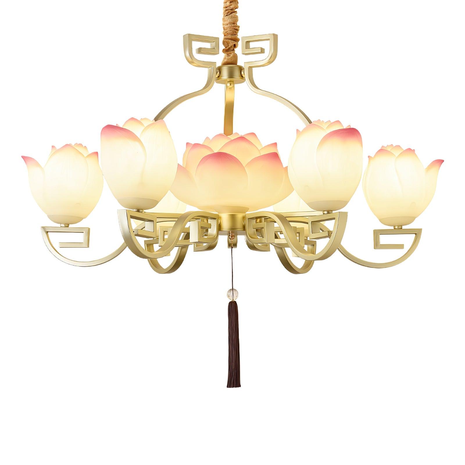 Lotus Oriental Resin Chandelier - Blowlighting