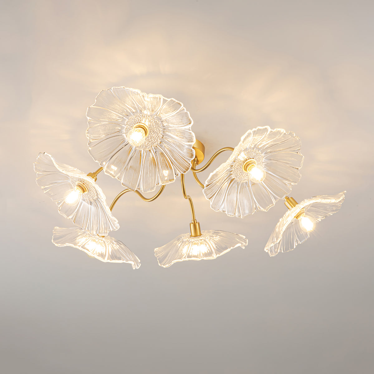 Lotus Leaf Glass Ceiling Lamp - Blowlighting