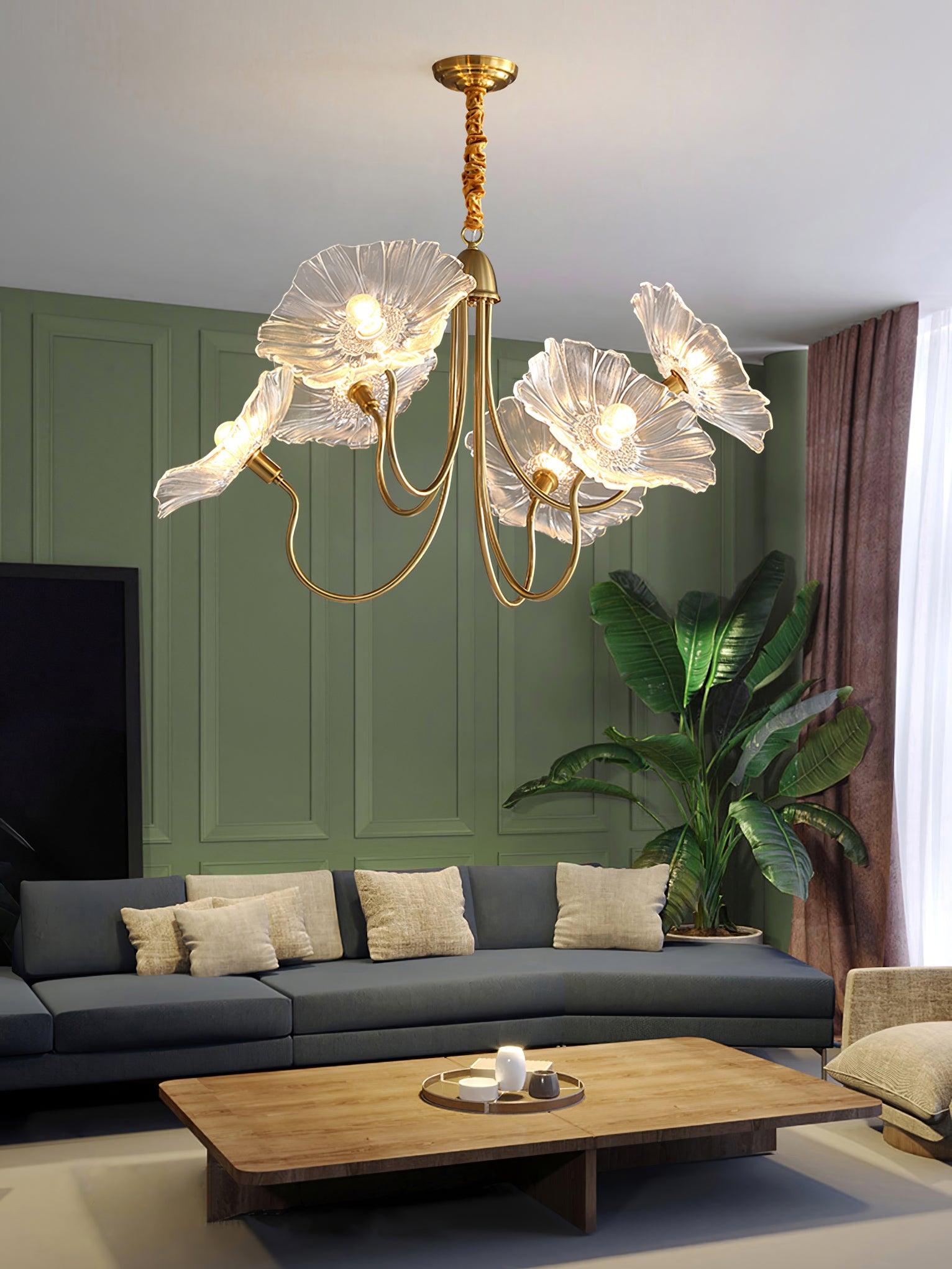 Lotus Leaf Glass Chandelier - Blowlighting