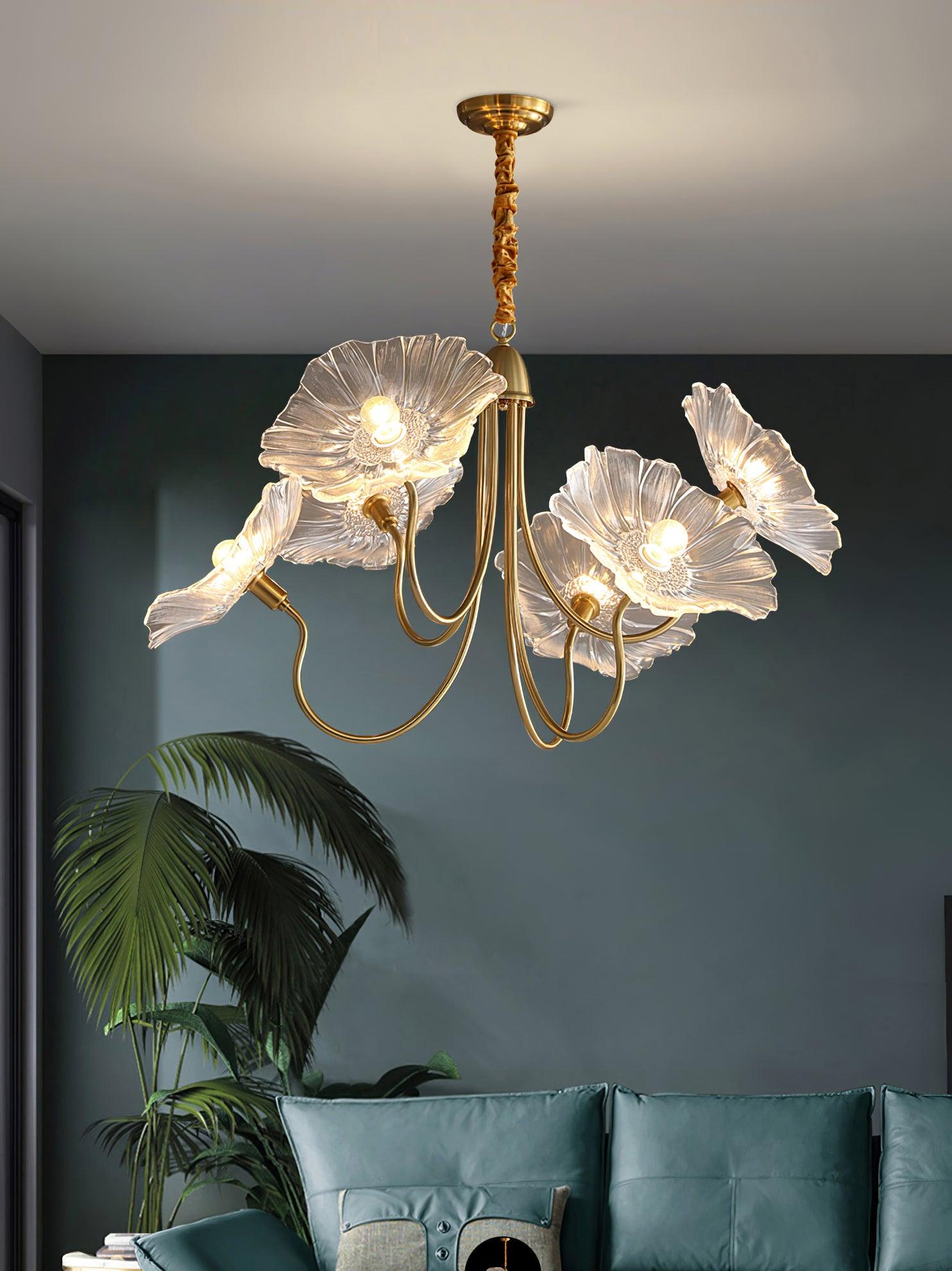 Lotus Leaf Glass Chandelier - Blowlighting