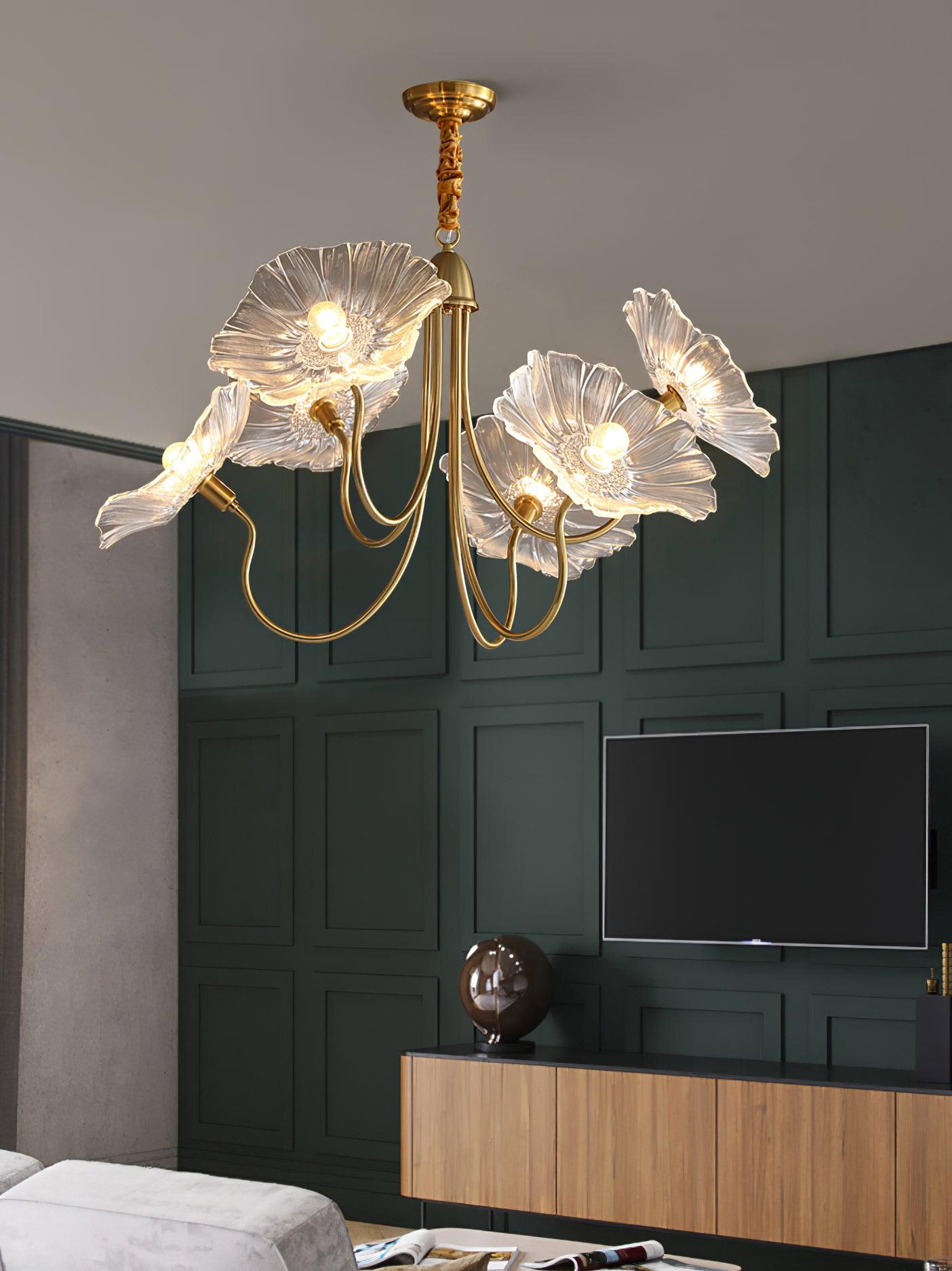 Lotus Leaf Glass Chandelier - Blowlighting