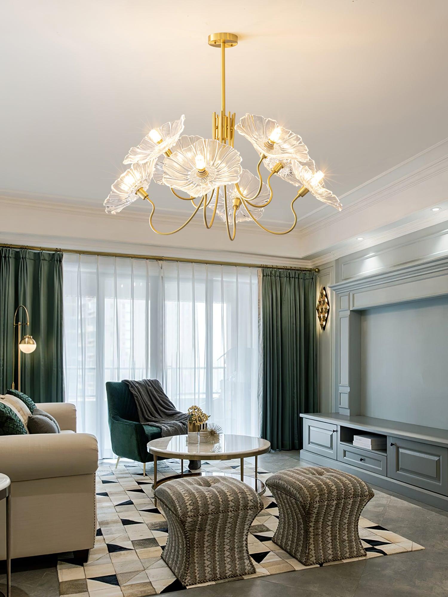 Lotus Leaf Glass Chandelier - Blowlighting
