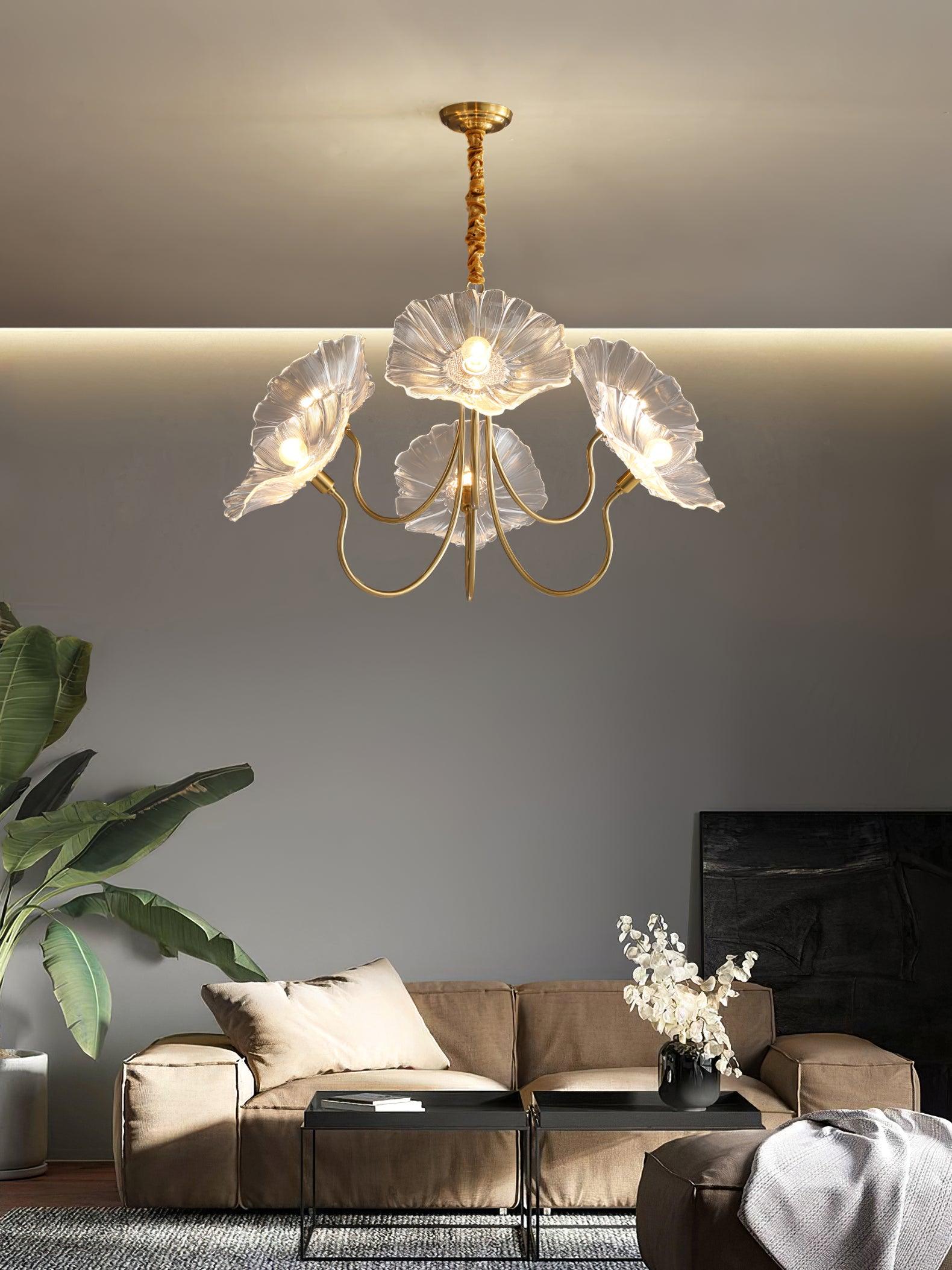Lotus Leaf Glass Chandelier - Blowlighting