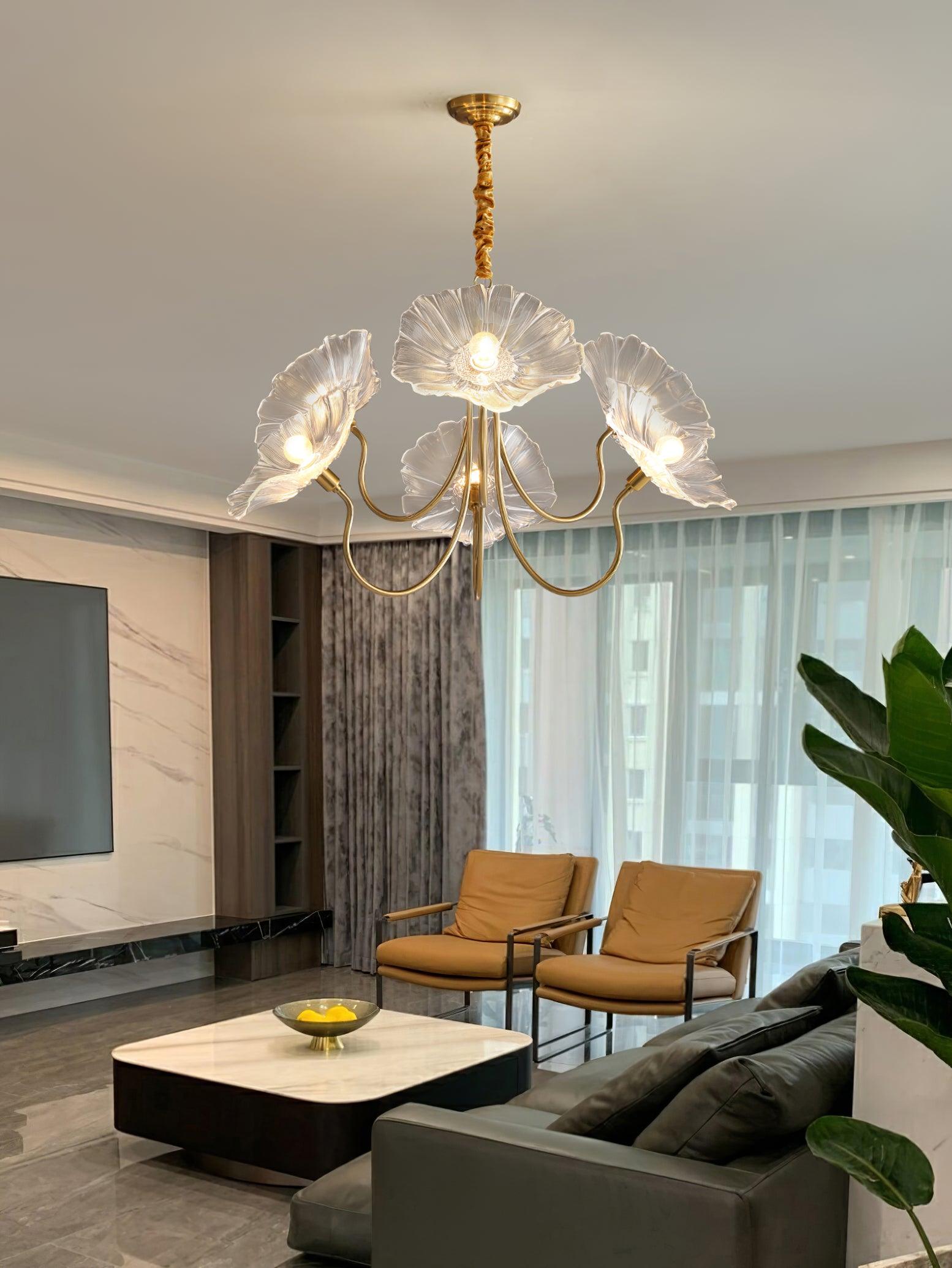 Lotus Leaf Glass Chandelier - Blowlighting